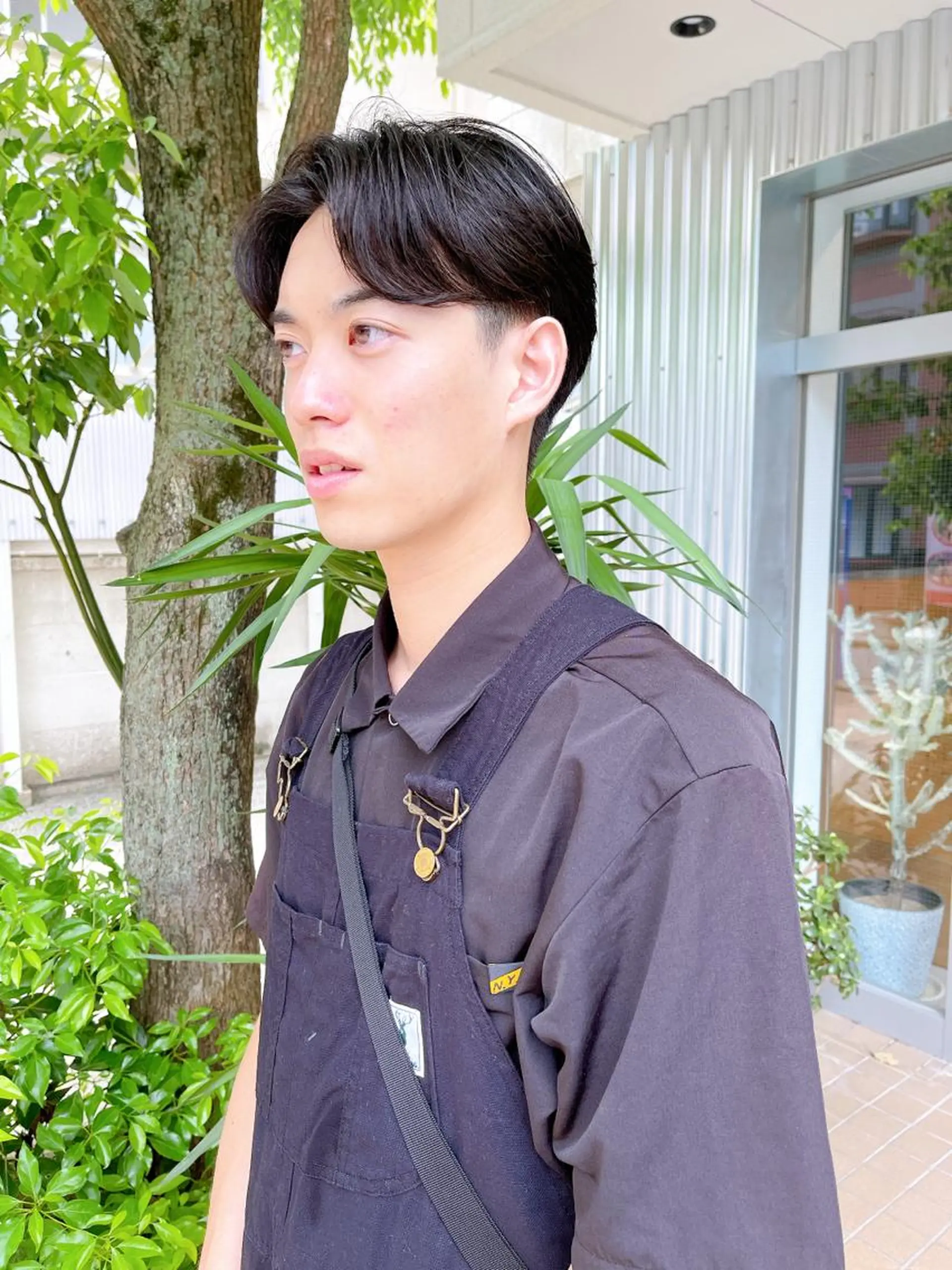 ショート パーマ メンズ センターパート メンズパーマ カット パーマ メンズパーマ タカキリョウのヘアスタイル