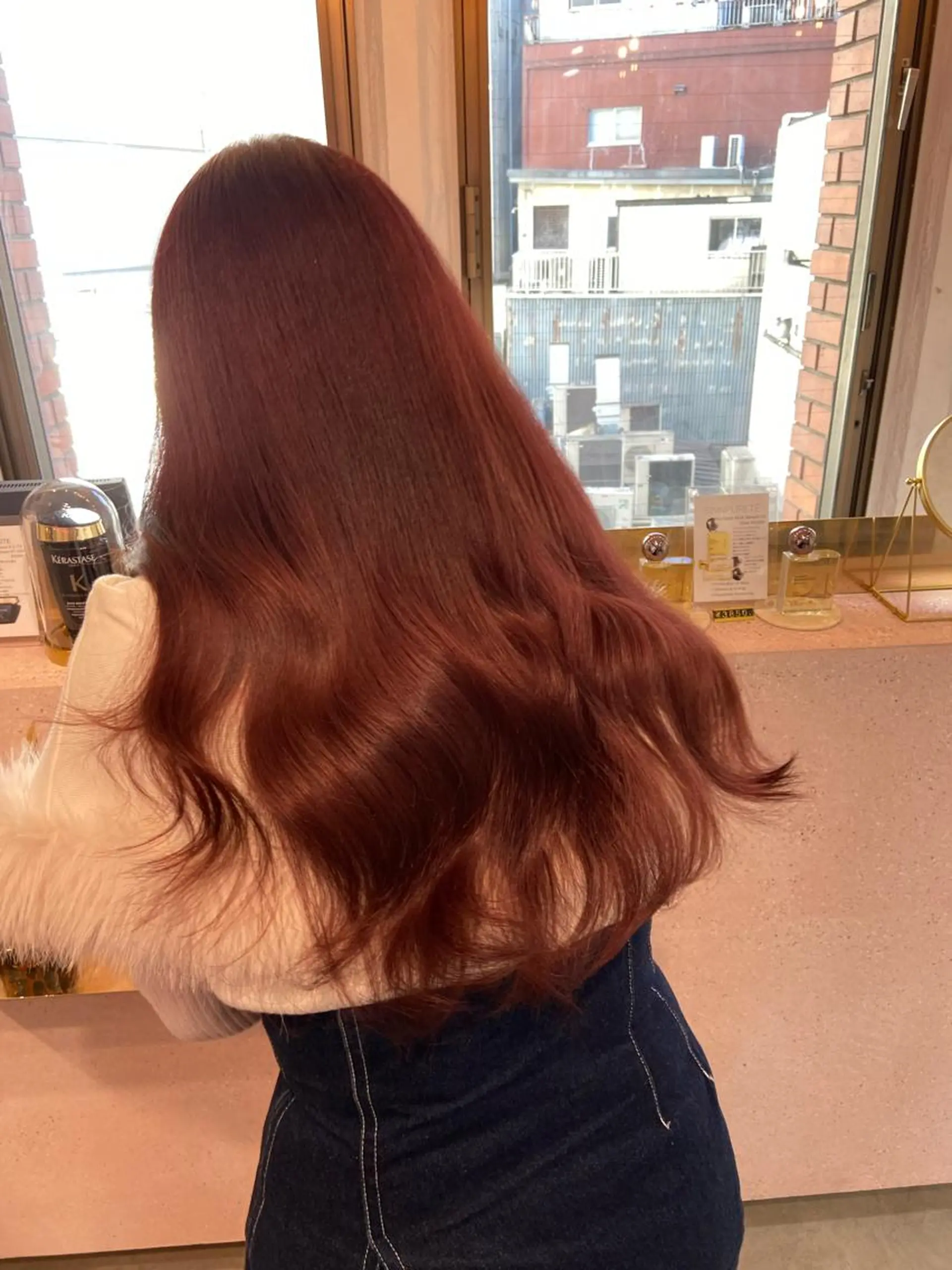 ロング カラー シールエクステ ブリーチ ブラウンカラー ケアカラー ダブルカラー カット ヘアカラー トリートメント 新宿/韓国ヘア 中明度カラー/かやのヘアスタイル