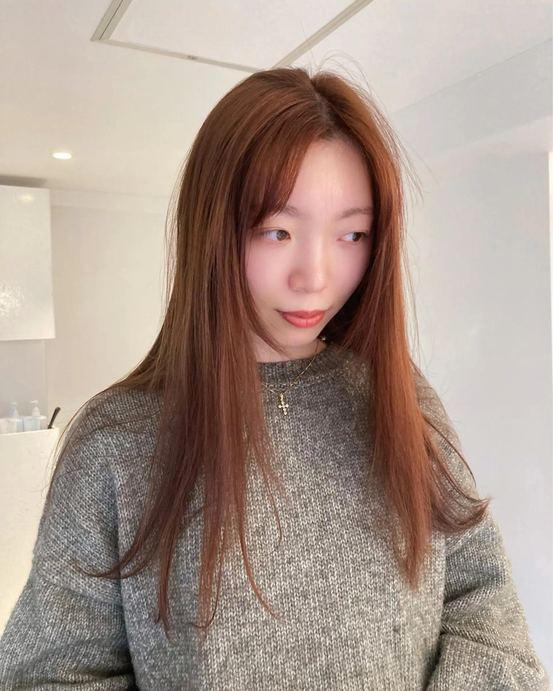 ロング カラー ブリーチ ブリーチなしカラー オレンジ お洒落ベージュ🤎 代官山shibukiのヘアスタイル