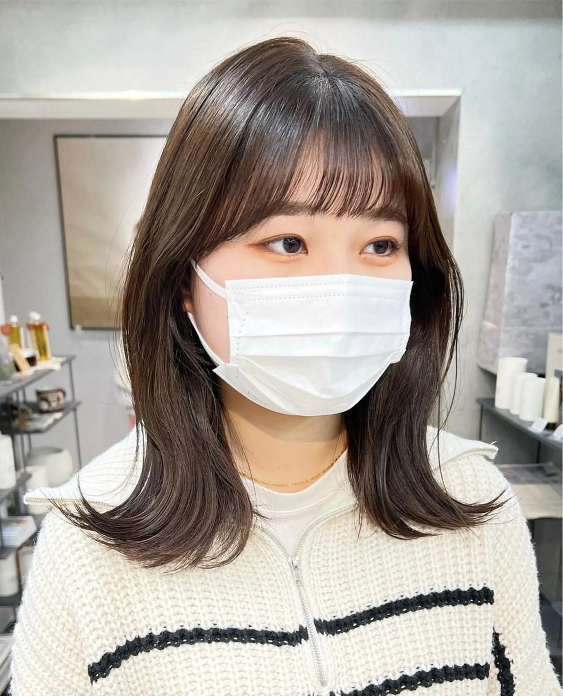 ミディアム レイヤー×ツヤカラー 渋谷/kougaのヘアスタイル