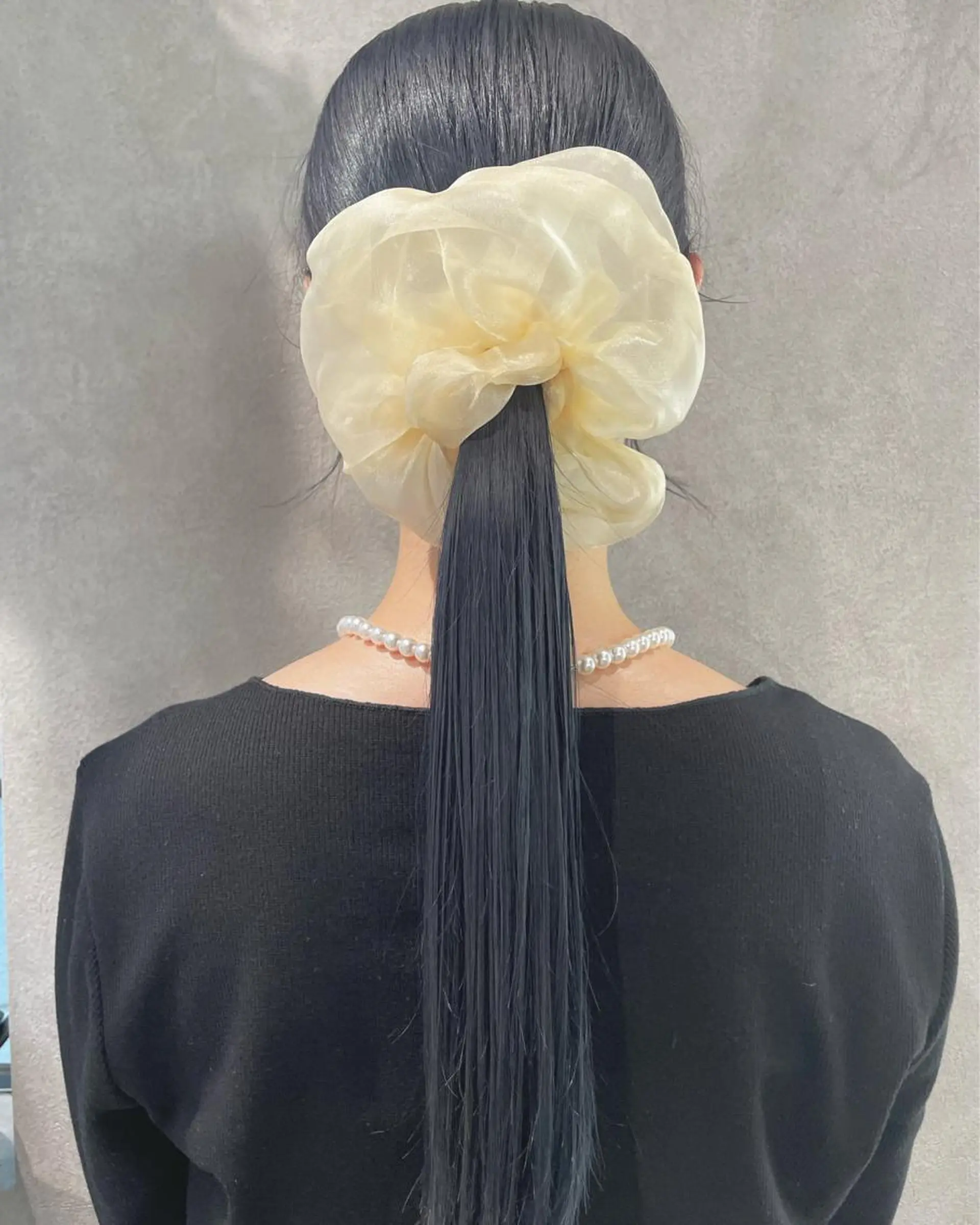 ロング カラー ヘアアレンジ 黒髪 ブルーカラー ブルーブラック カット ヘアカラー トレンドlayer cut💐mihoのヘアスタイル