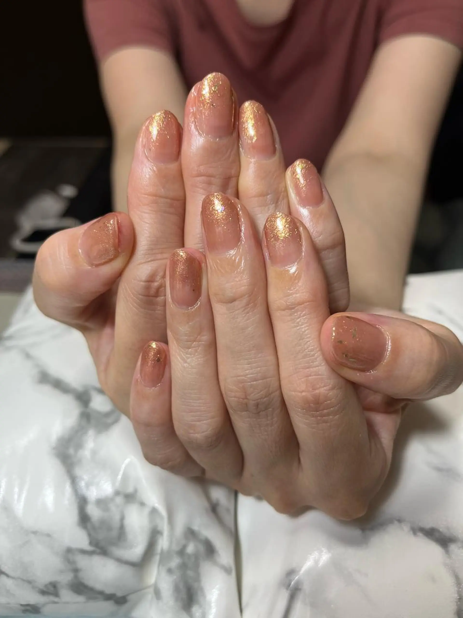 セミロング ハンドネイル ハンドケア aki_orenge nailのネイルデザイン
