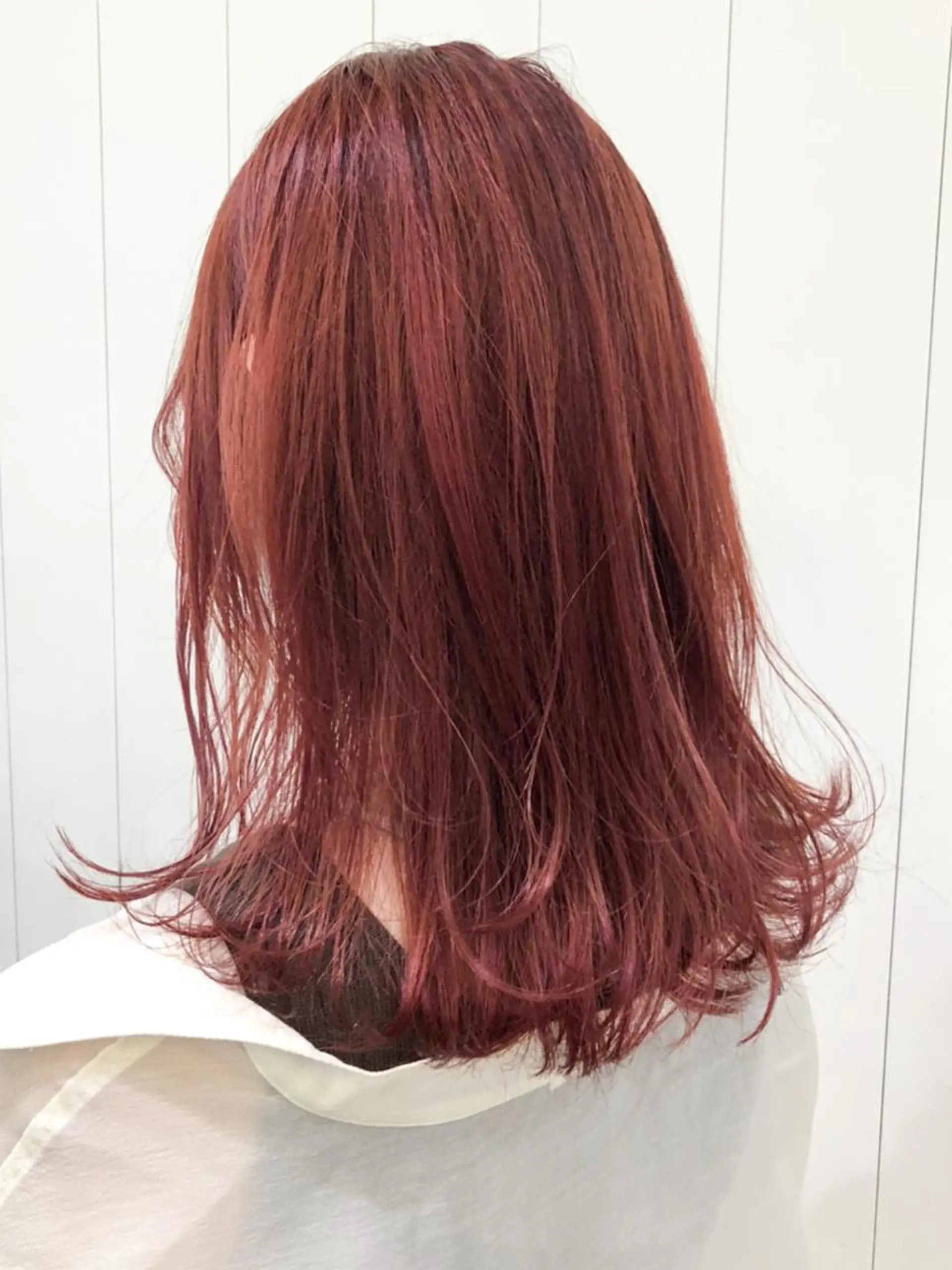 ミディアム カラー ヘアアレンジ パーマ ブラウンカラー ピンクカラー ピンクブラウン ITbyALBUM 中野店のヘアスタイル