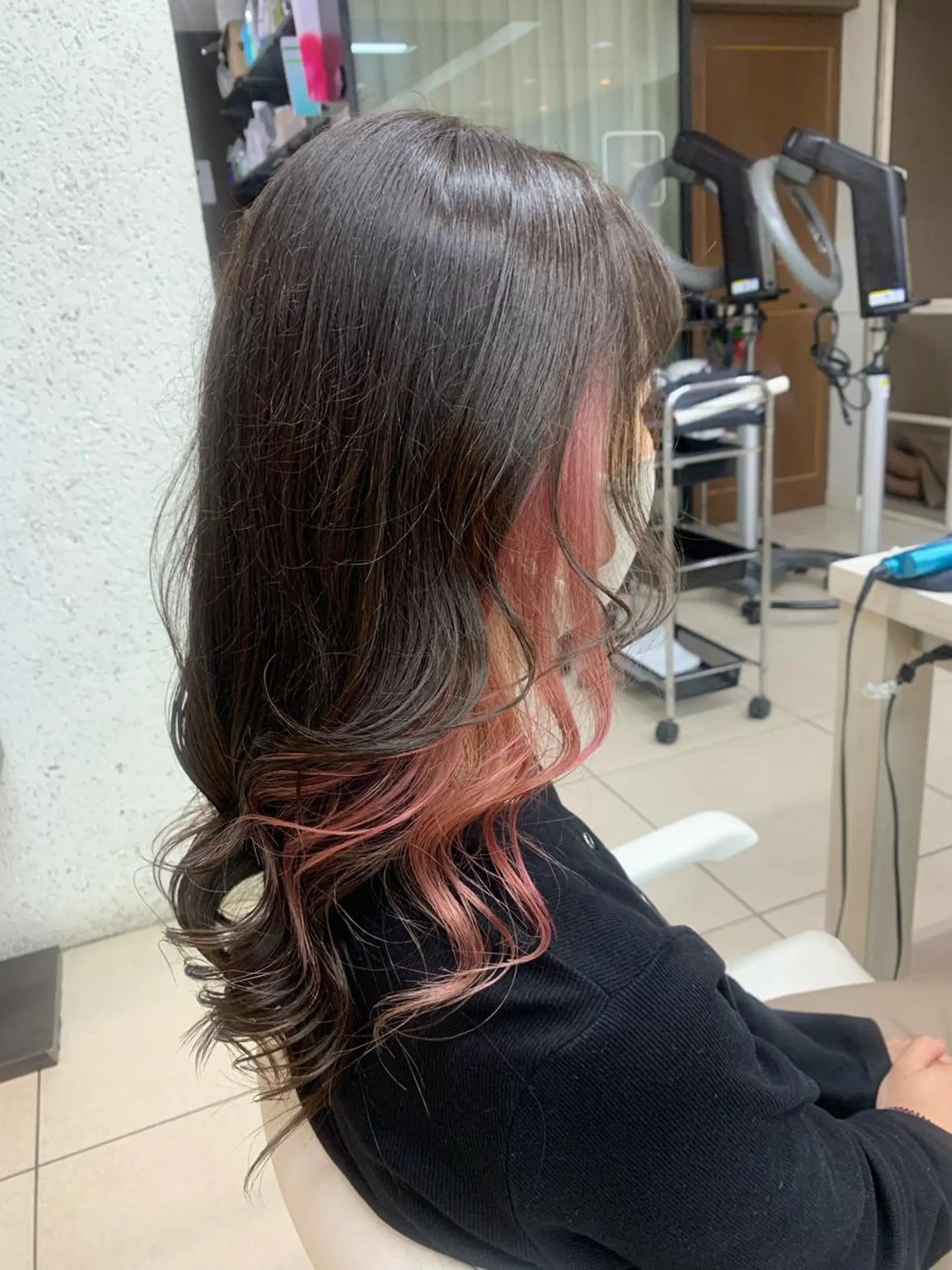 ロング カラー アッシュ アッシュブラウン ブラウンカラー インナーカラー ピンクカラー ✂︎✂︎レディースの メンズカット屋さんのヘアスタイル