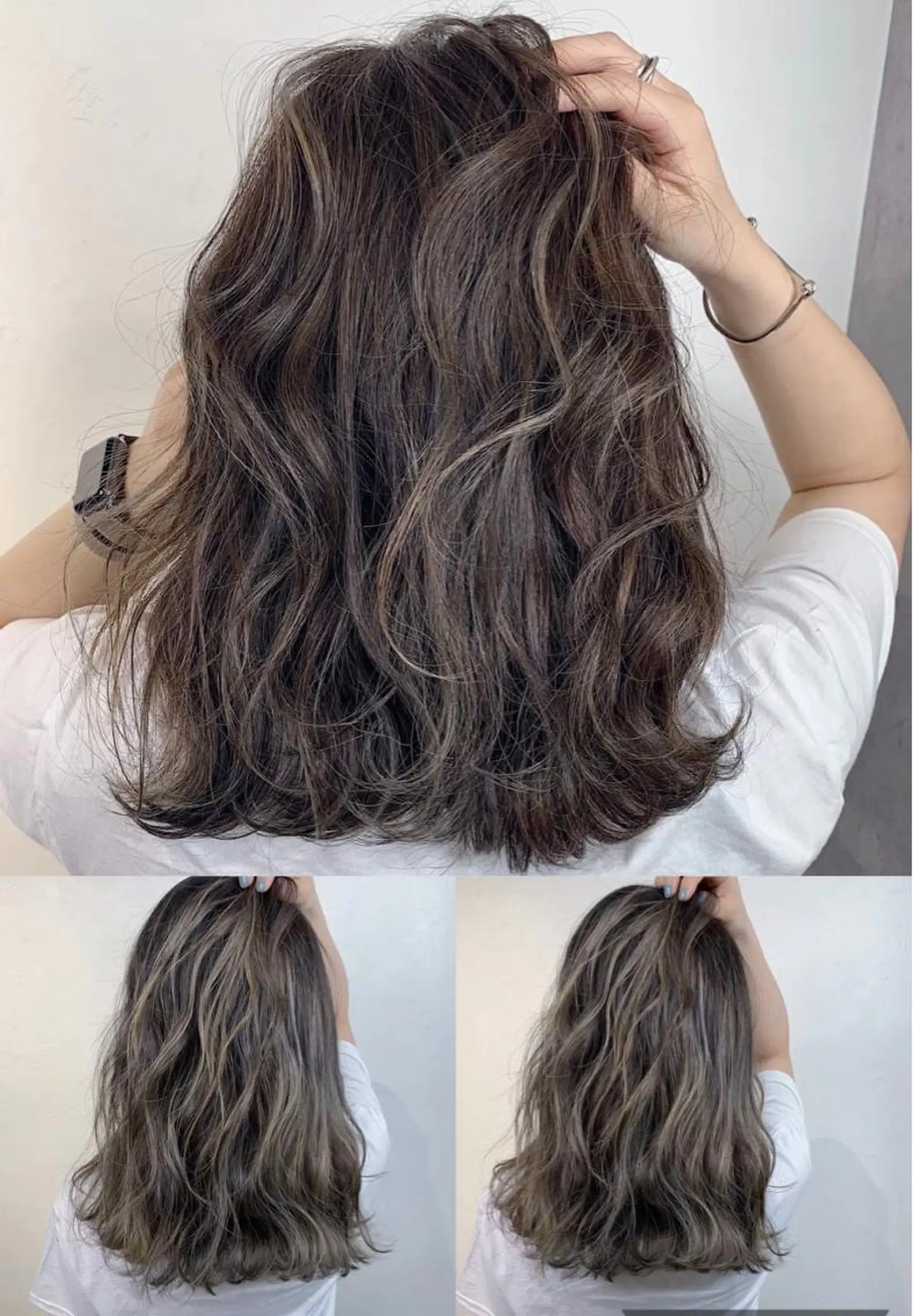 セミロング カラー _WHITE 高槻のヘアスタイル