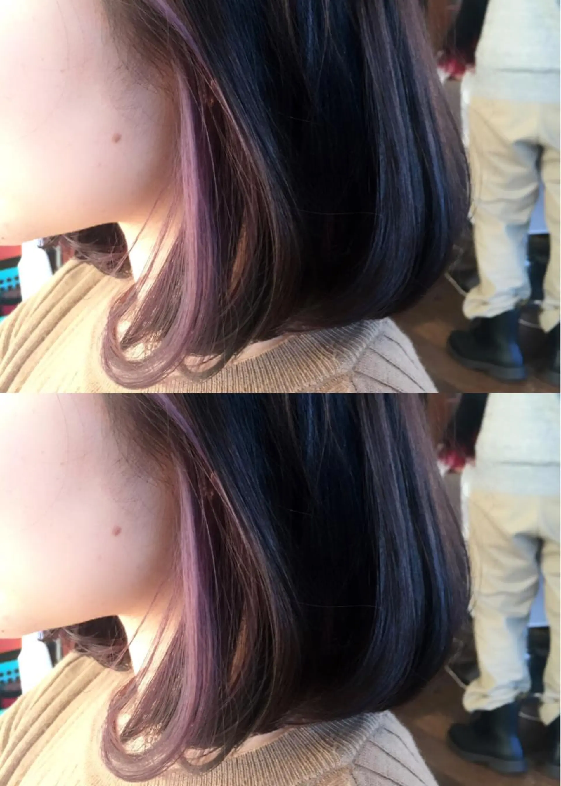 ミディアム カラー グレージュ ラベンダーカラー 原宿サロン代表 デザインカラー伊藤卓のヘアスタイル