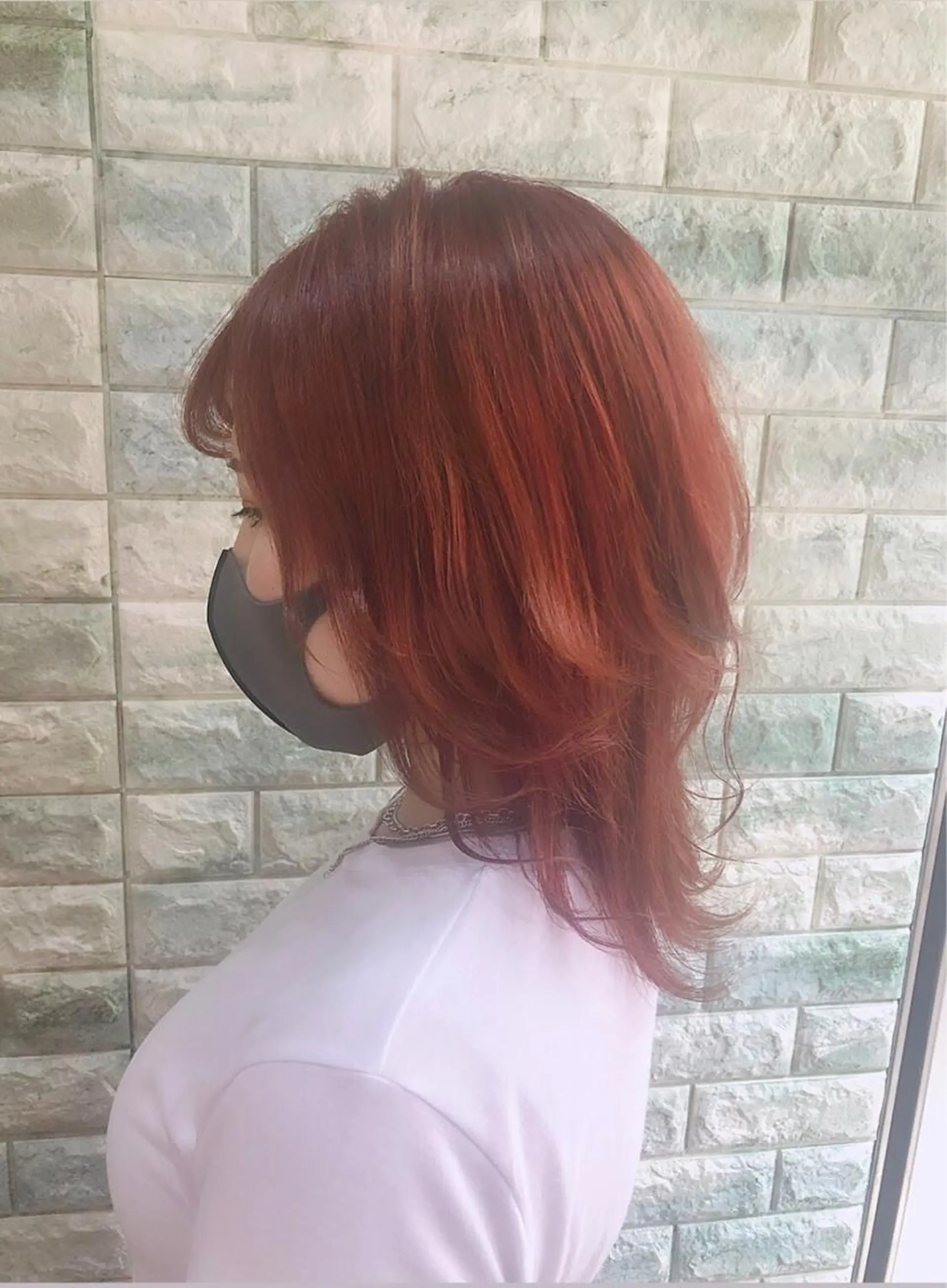ミディアム カラー ブリーチ オレンジ 韓国ヘア ♡tomimaのヘアスタイル