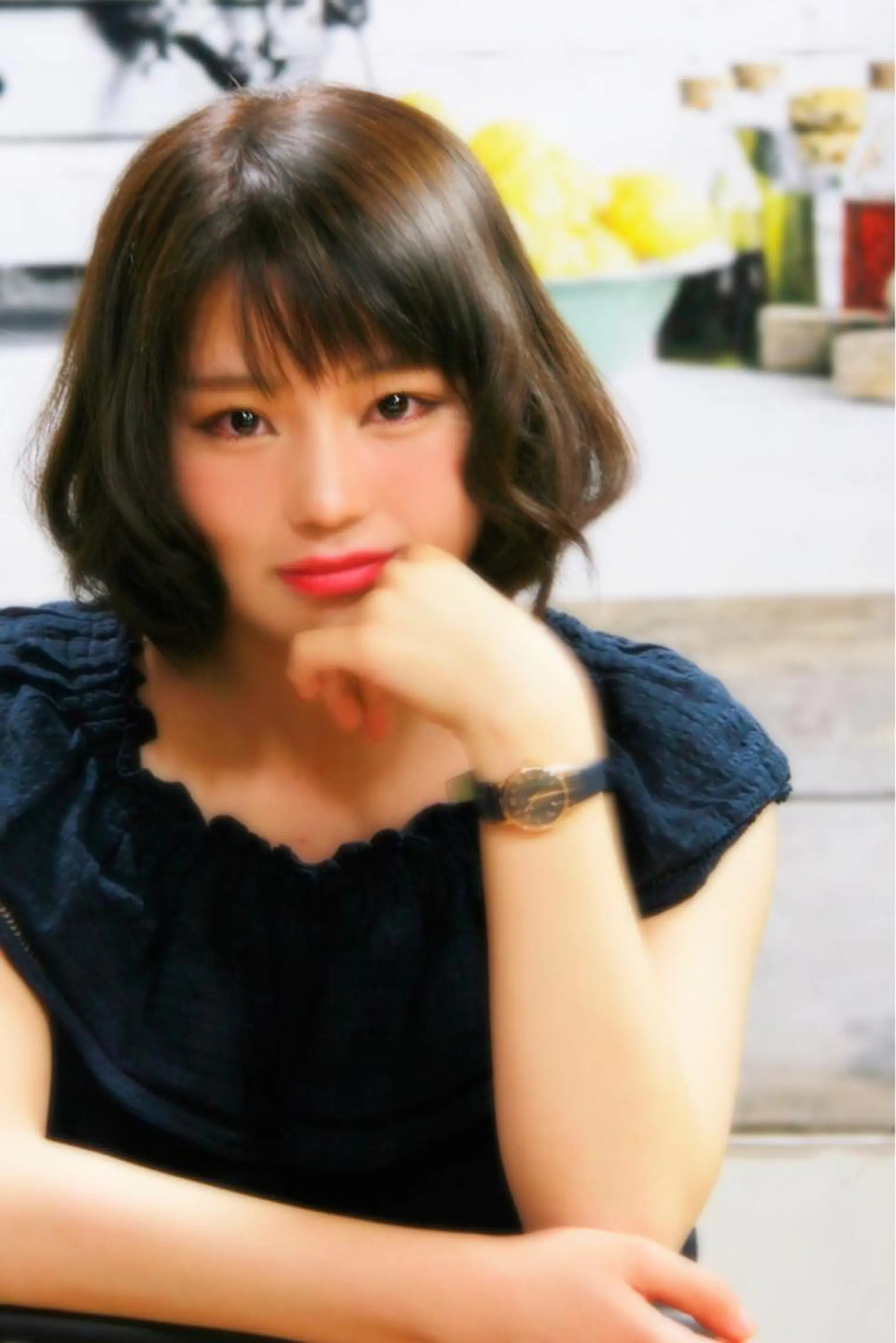 ミディアム ミディアムパーマ アッシュ anyhow academyのヘアスタイル