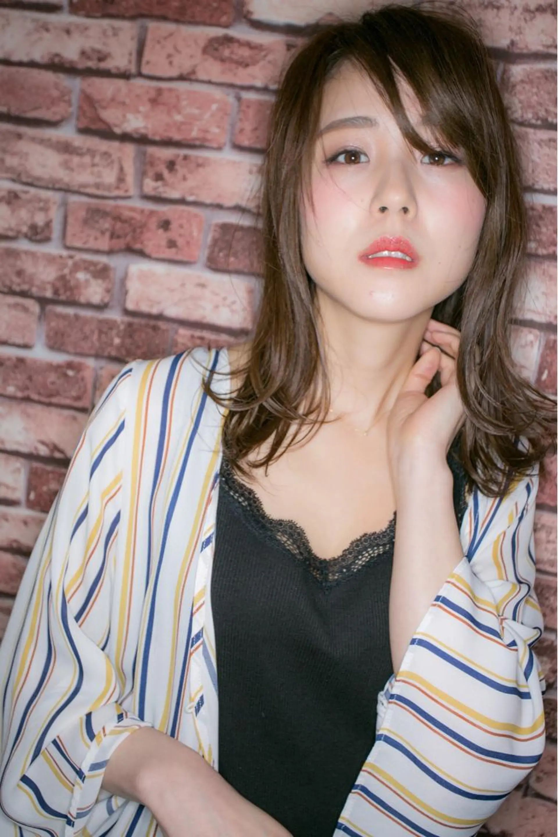 セミロング カラー パーマ グレージュ ベリショディレクター 小野 健太郎のヘアスタイル