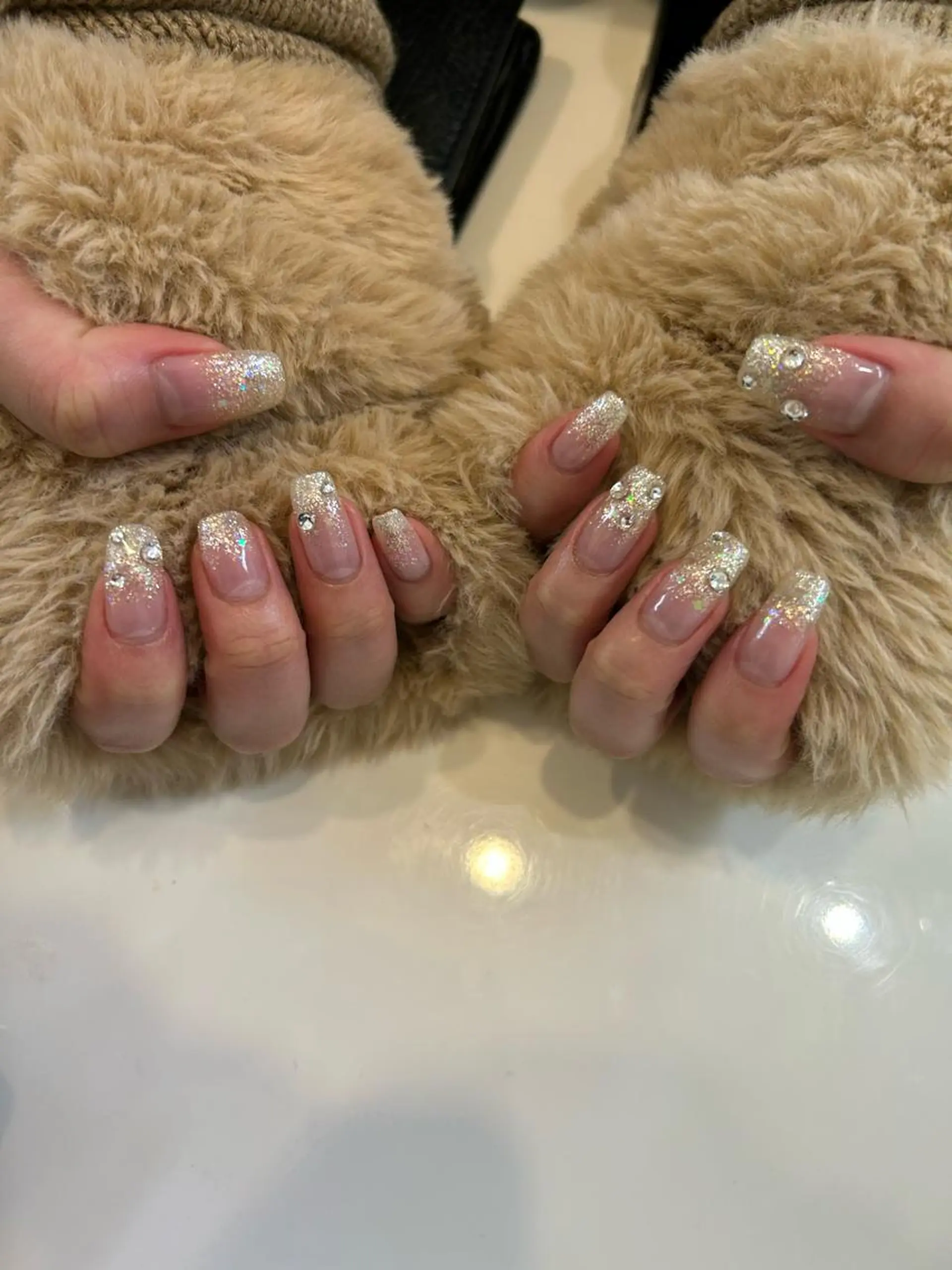 ネイル 成人式 フットネイル フレンチネイル グラデーション マグネットネイル brilliant s.kのネイルデザイン