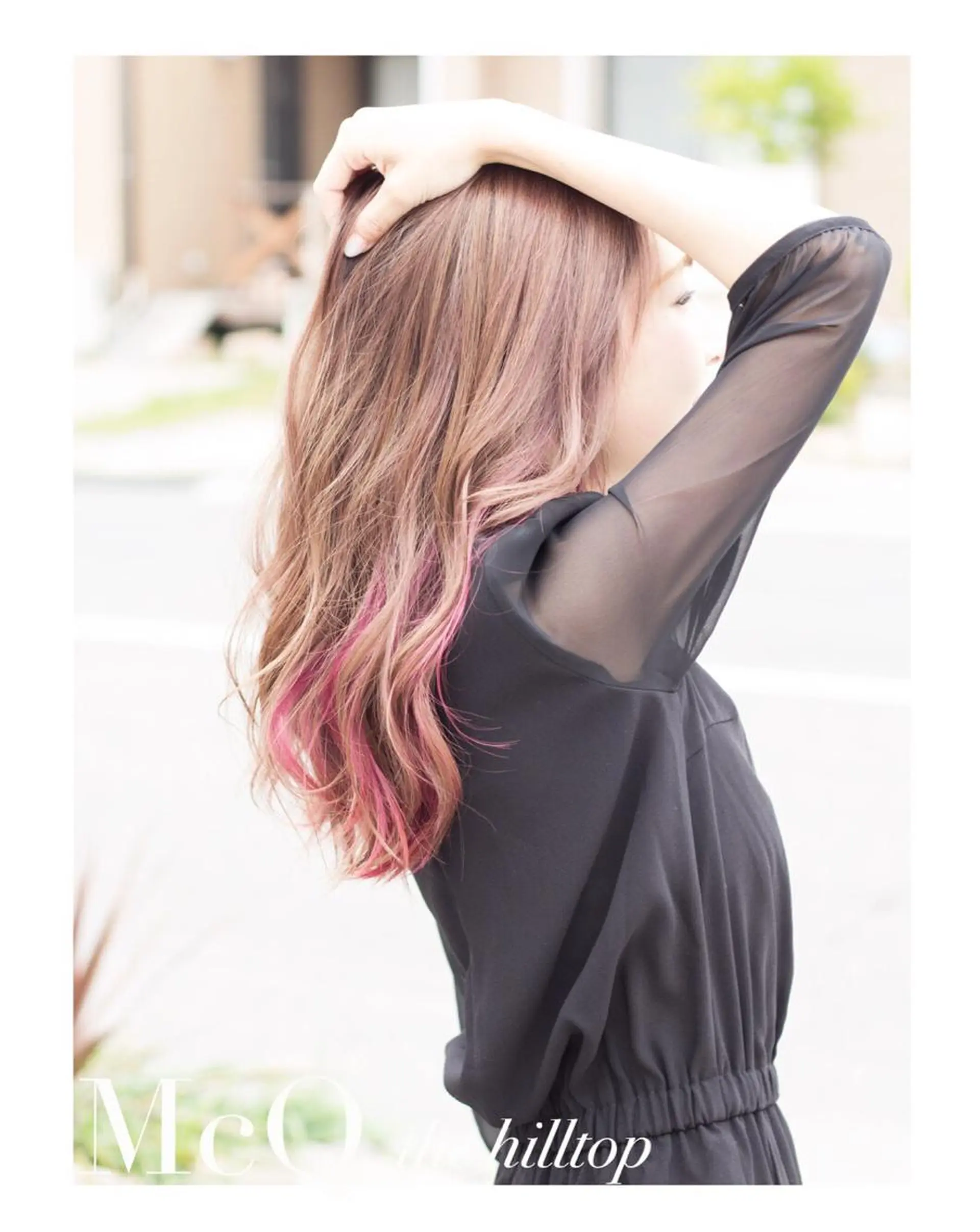 セミロング カラー グラデーションカラー ピンクカラー ヘアカラー トリートメント haretoki 髪質改善サロンのヘアスタイル