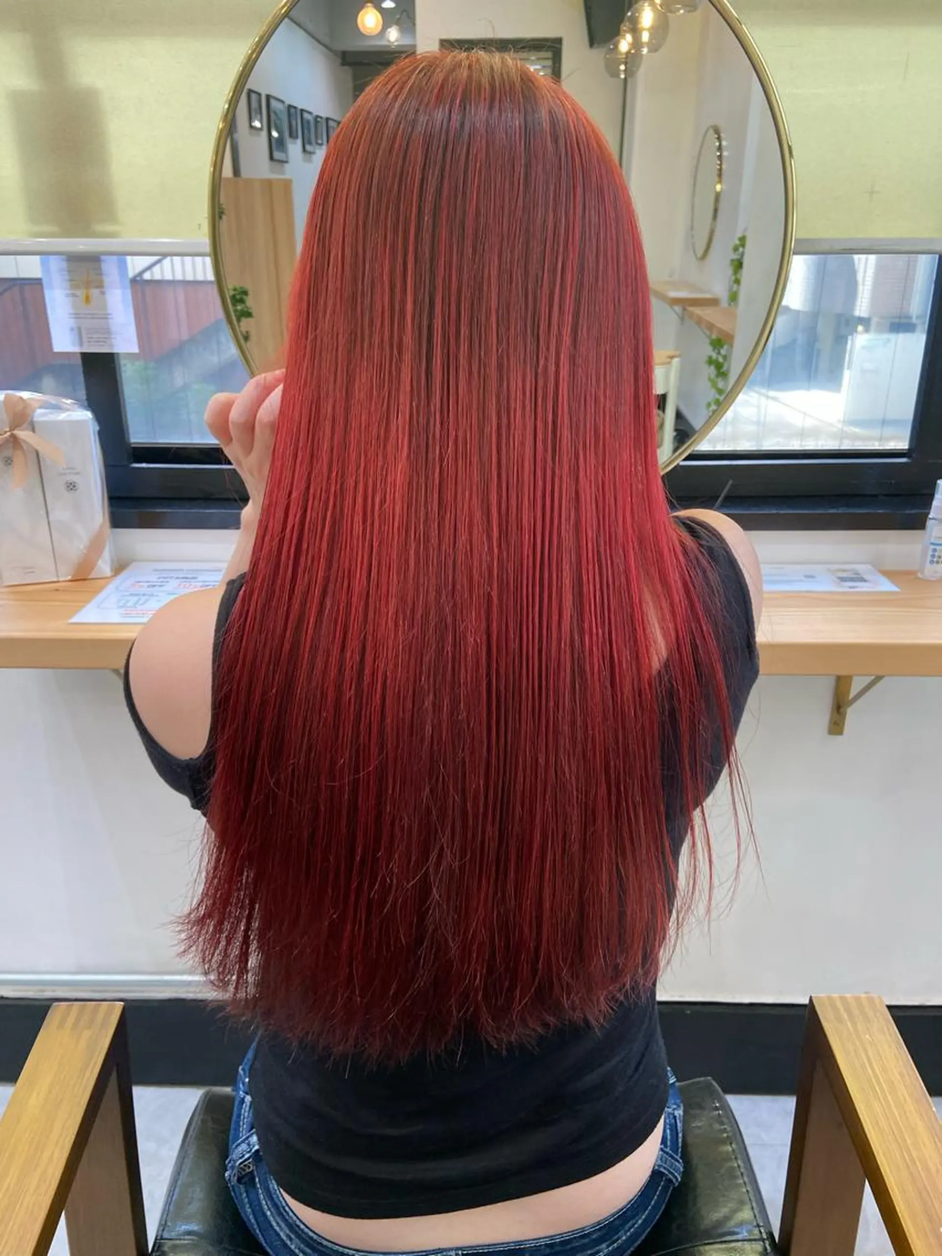 ロング カラー カット ヘアカラー トリートメント 田中 あやなのヘアスタイル