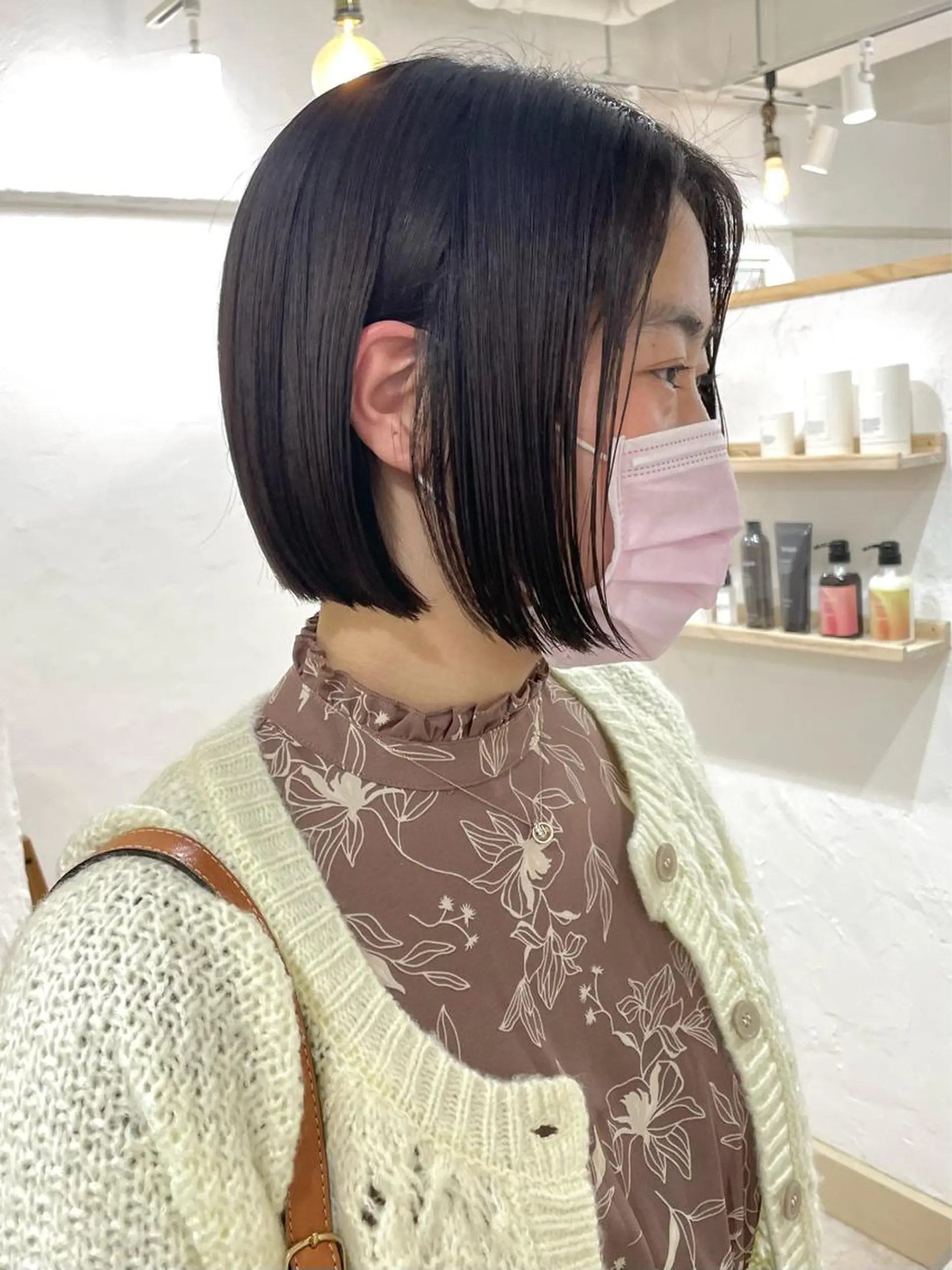 ショート パーマ 切りっぱなしボブ ボブ ハイライト ウルフカット カット 縮毛矯正 トリートメント 銀座No.1髪質改善 縮毛矯正/本木のヘアスタイル