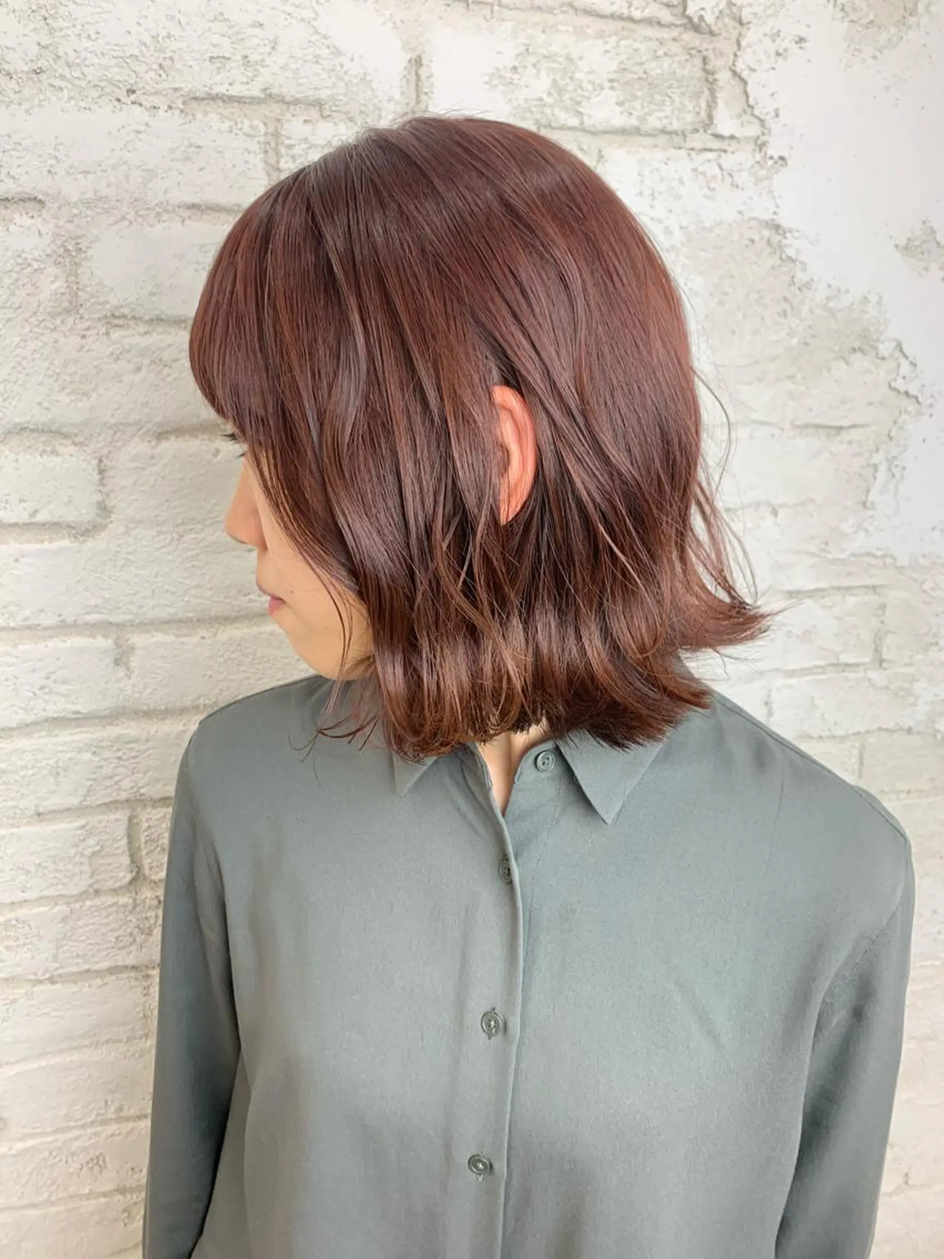 ミディアム ハイライト 韓国ヘア✨グレージュ カラーasamiのヘアスタイル