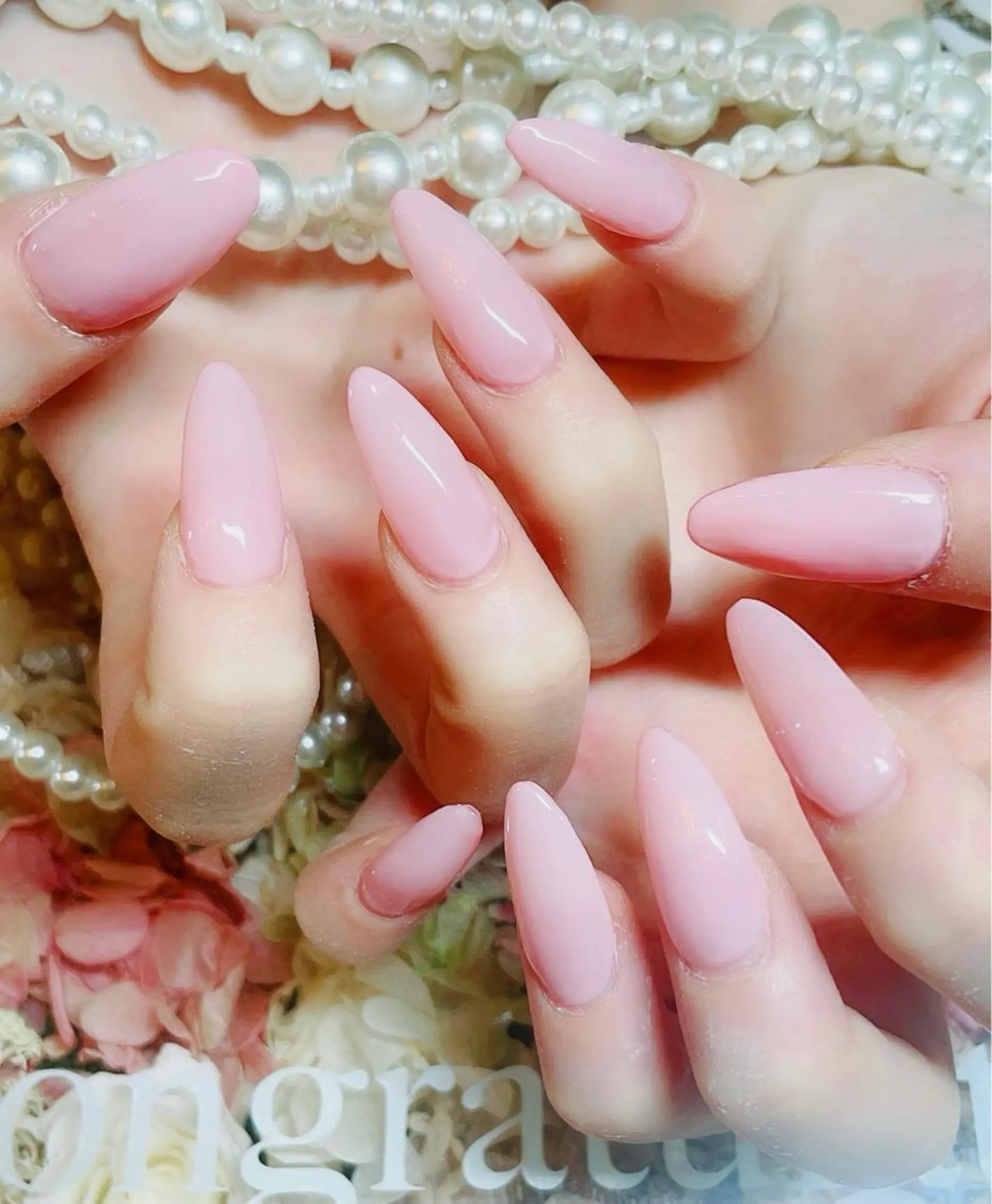 ネイル 長さ出し ワンカラーネイル スカルプネイル fleur nailのネイルデザイン
