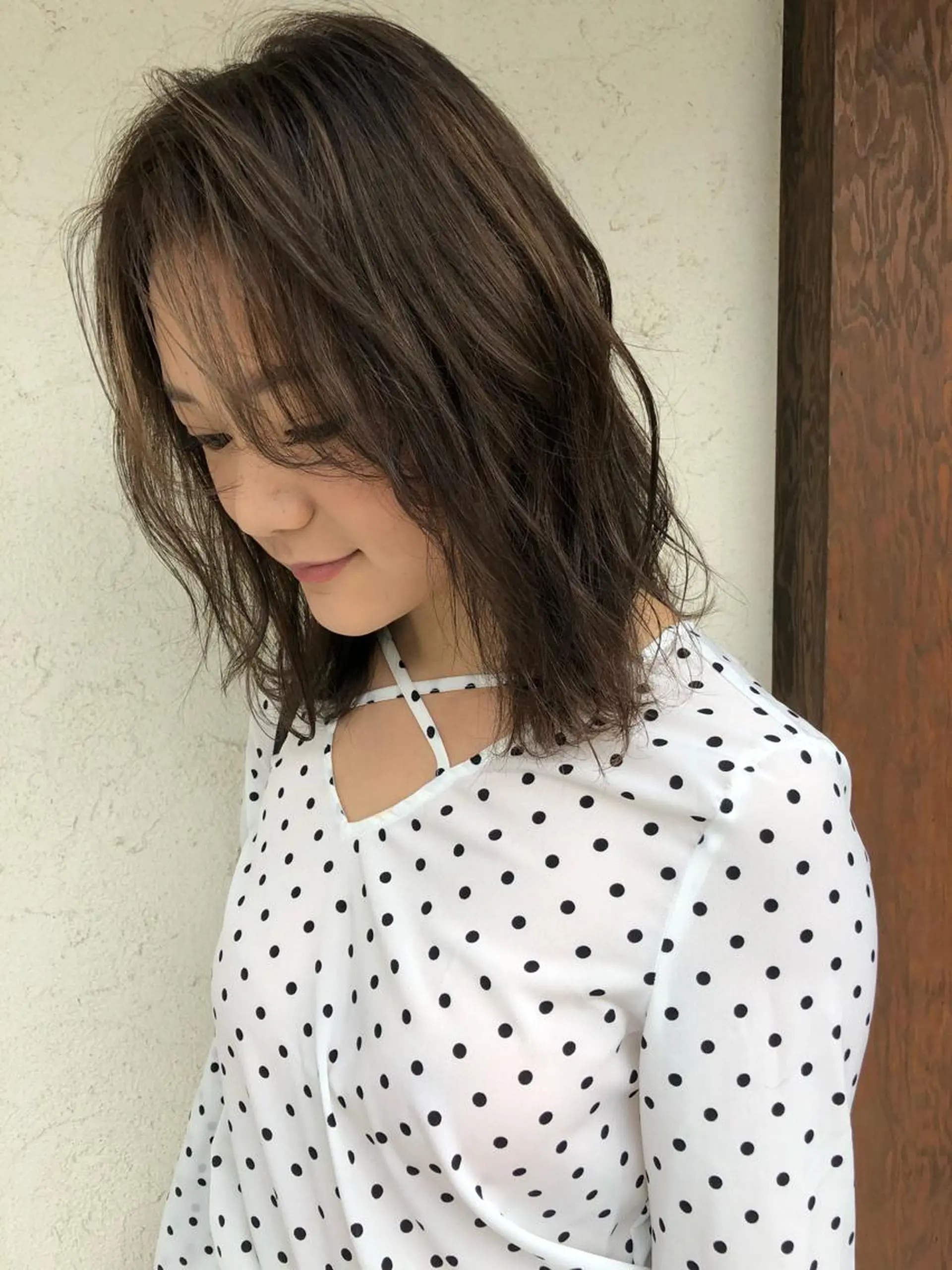 セミロング カラー ウルフカット 艶髪育成サロン 京橋　shinのヘアスタイル