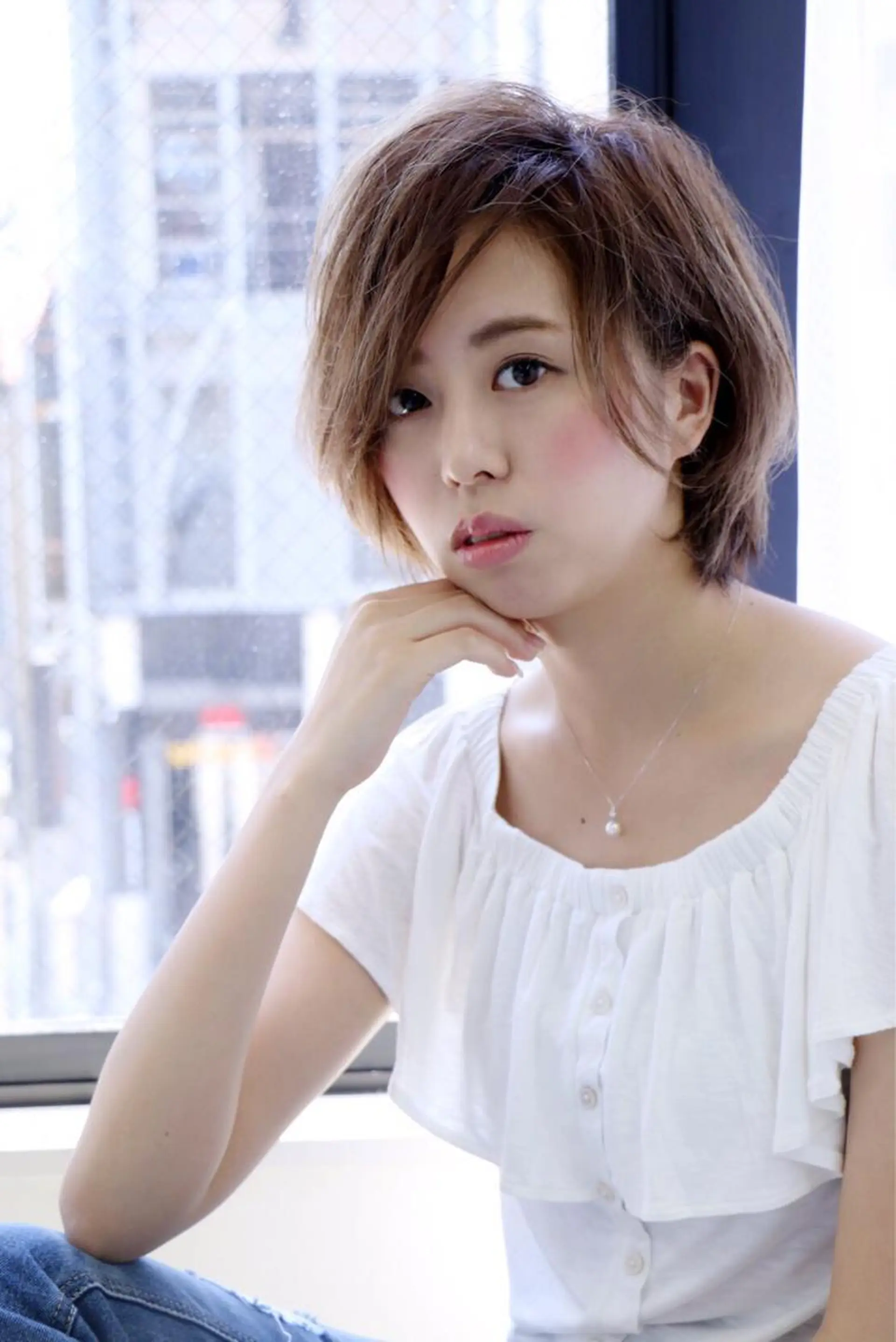 ショート アッシュ ヘアカラー トリートメント 松本 剛成のヘアスタイル