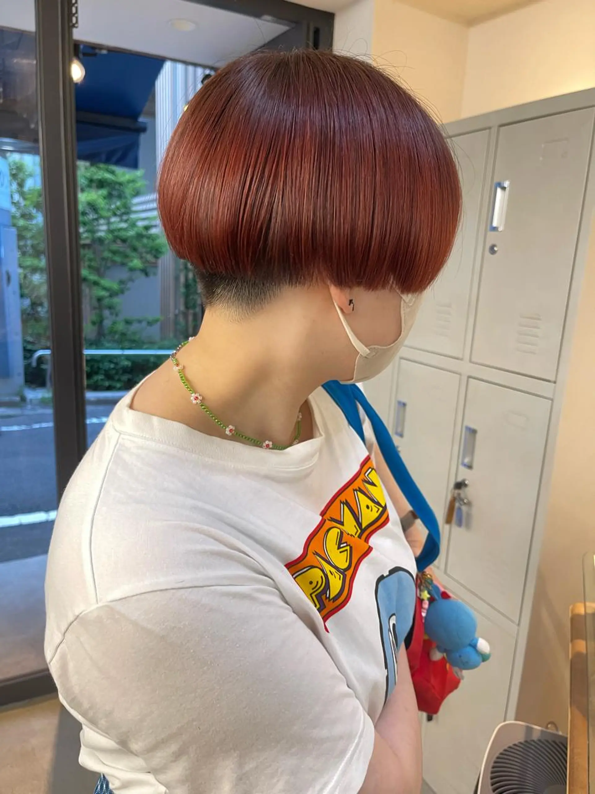 ショート カラー ブリーチ ダブルカラー ブリーチなしカラー レッドカラー ヘアカラー トリートメント 渋谷ケアブリーチ Suuのヘアスタイル