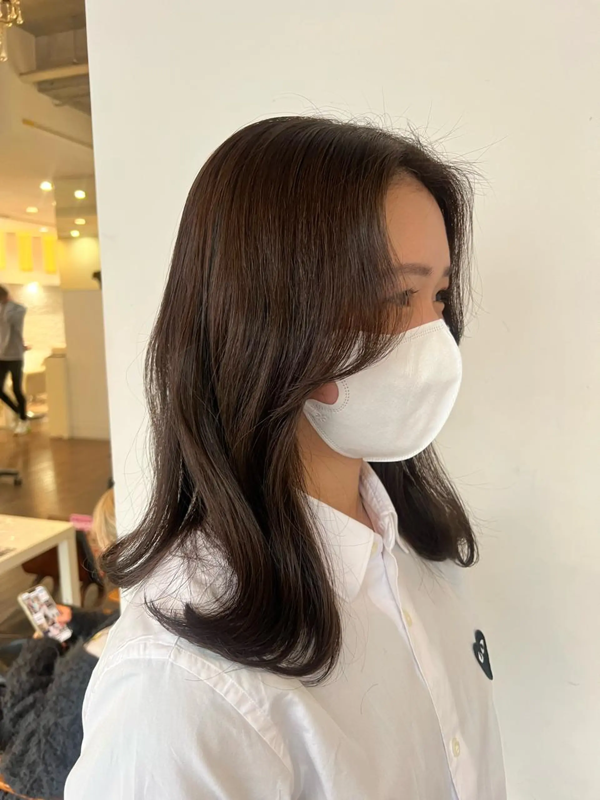 ミディアム 韓国風ヘア おくれ毛 カット トリートメント 小田裕也 チャンモリパーマのヘアスタイル