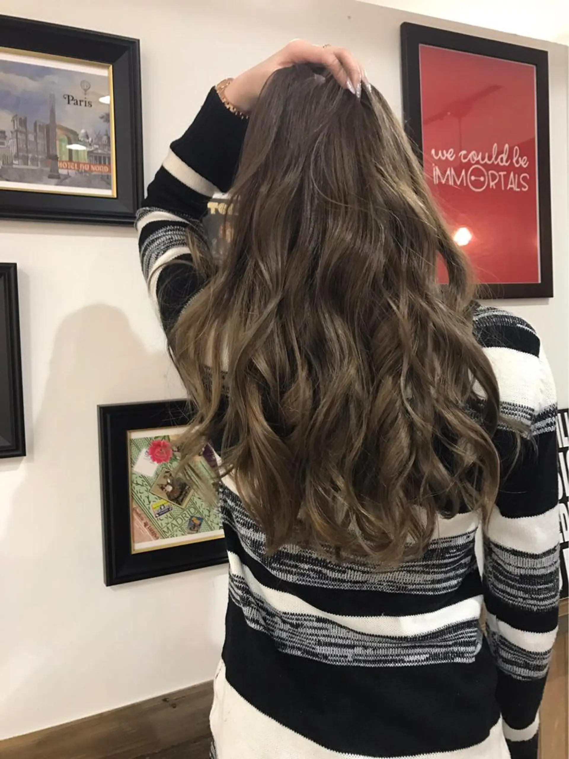 ロング カラー アッシュ オリーブアッシュ M IIのヘアスタイル