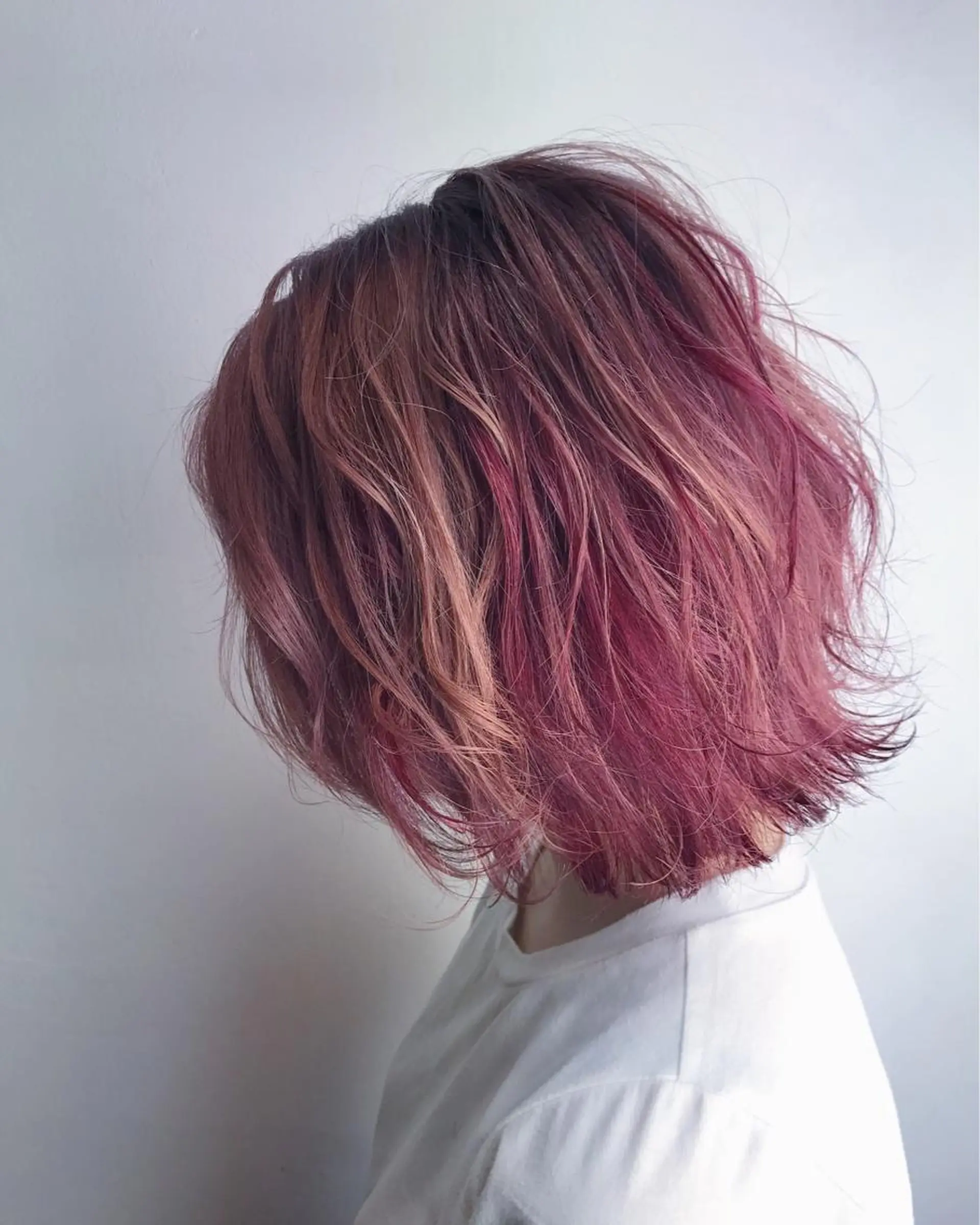 ミディアム カラー ピンクカラー レッドカラー カット特化柏駅 徒歩3分LOUのヘアスタイル