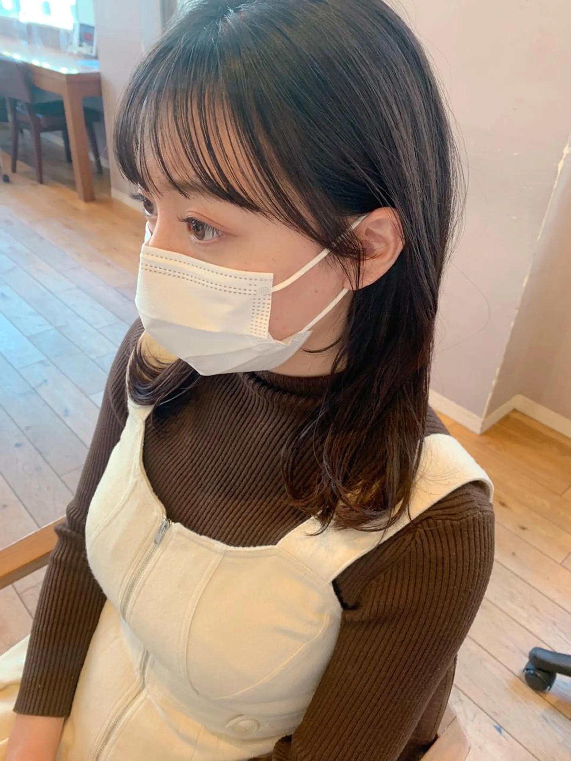 ミディアム カラー おくれ毛 カット トリートメント 🌱小顔ヘア/ボブ ミディアム/双葉🌱のヘアスタイル