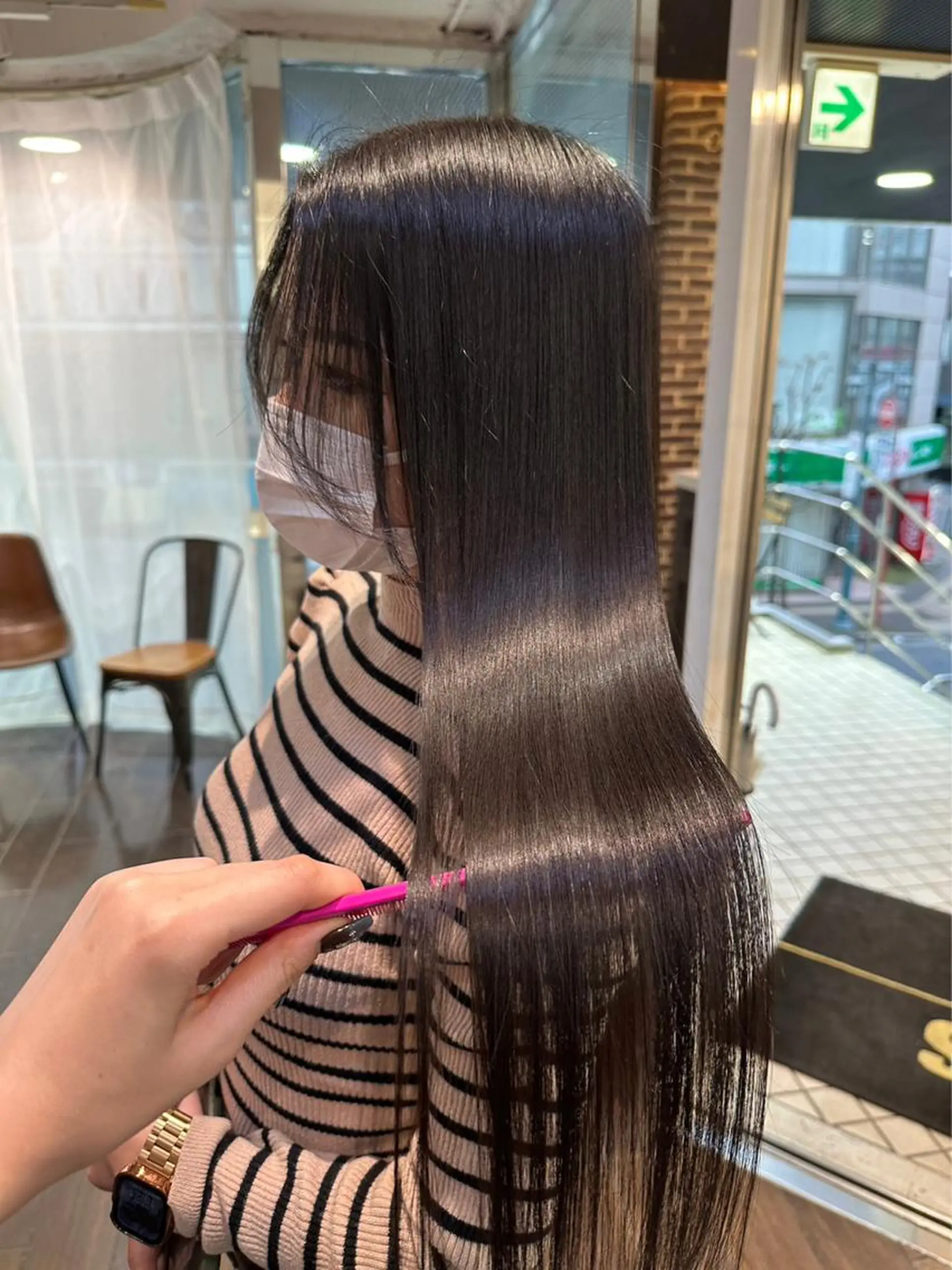 ロング カラー ブリーチ ケアブリーチ 透明感カラー デザインカラー ダブルカラー メンズ特化/マツエク AYAKA🌙のヘアスタイル