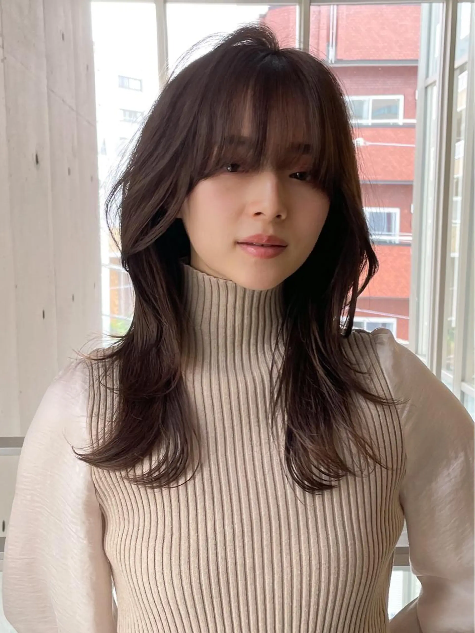 セミロング レイヤーカット 小顔カット fifth天神/末廣 和也のヘアスタイル