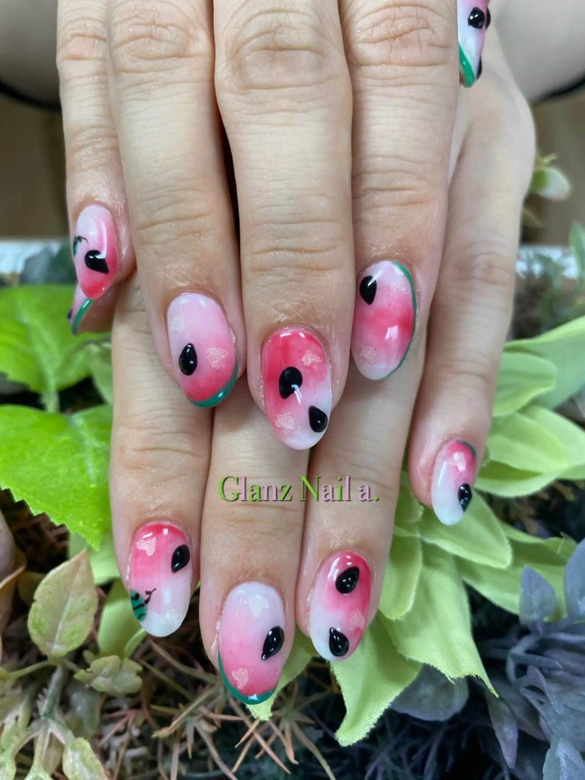 ネイル ハート ぷっくりネイル Glanz  Nail aのネイルデザイン