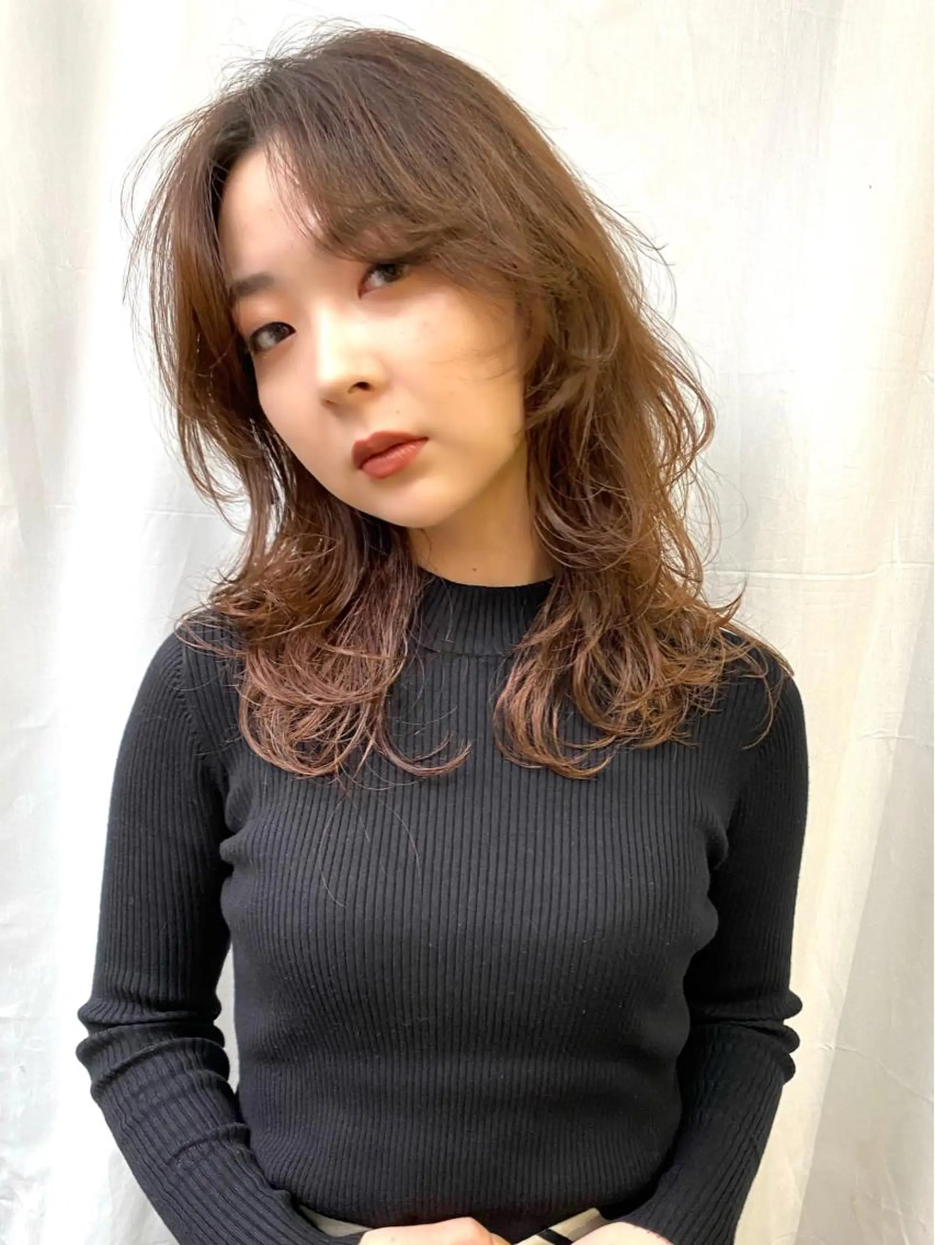 ロング 顔周りカット レイヤーカット ロング ウルフカット Pia hair Design Yakuin所属・Pia ツボイ ケイタのヘアスタイル