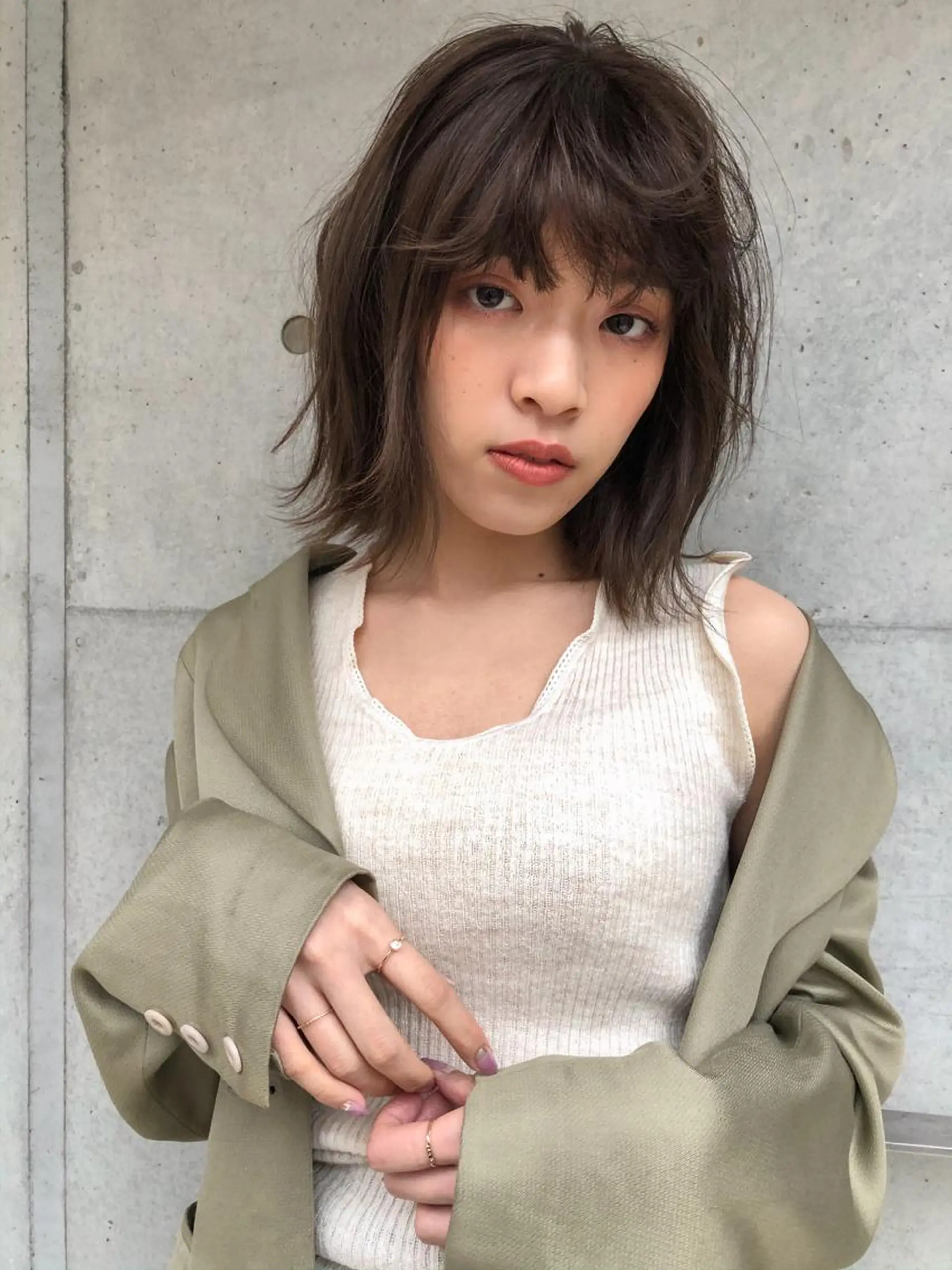 ミディアム カット ヘアカラー トリートメント nessヤマサキ リュウタのヘアスタイル