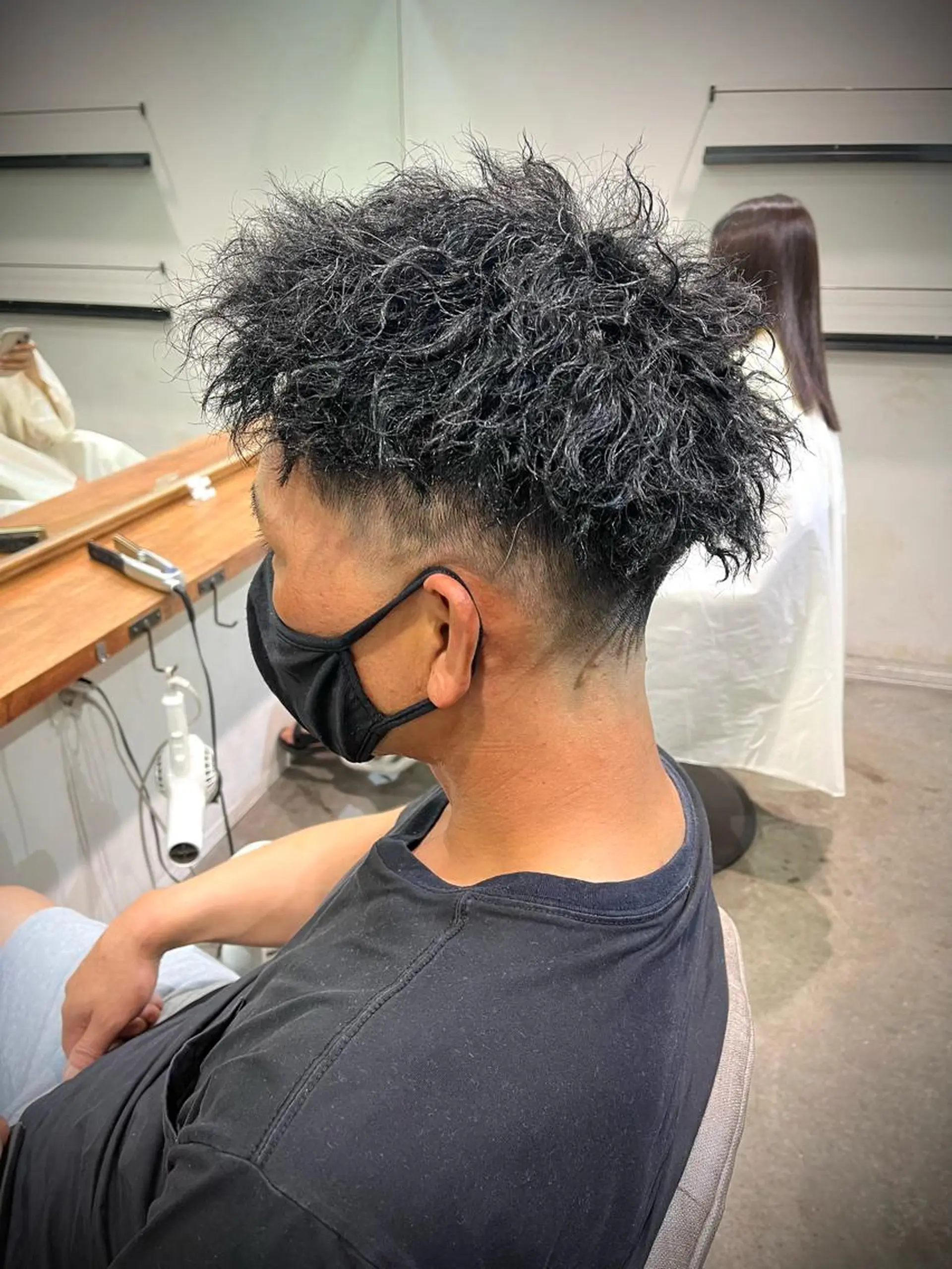 ショート パーマ メンズ アイブロウ フェードカット メンズパーマ メンズアイブロウ 京都駅メンズカット/ パーマ/Keigoのヘアスタイル