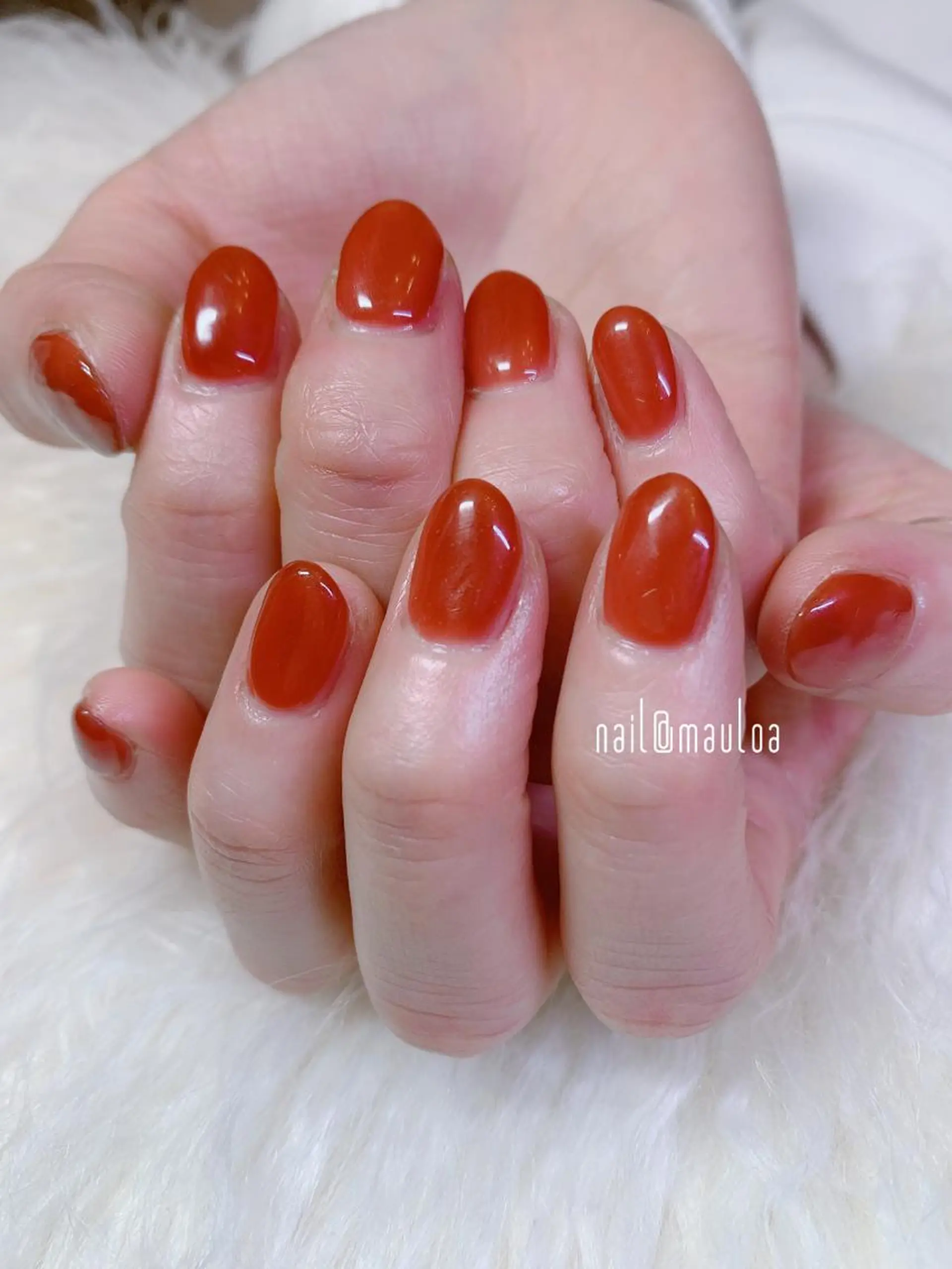 ネイル ワンカラーネイル オレンジ 赤色 pipi..所属・pipi ..のネイルデザイン