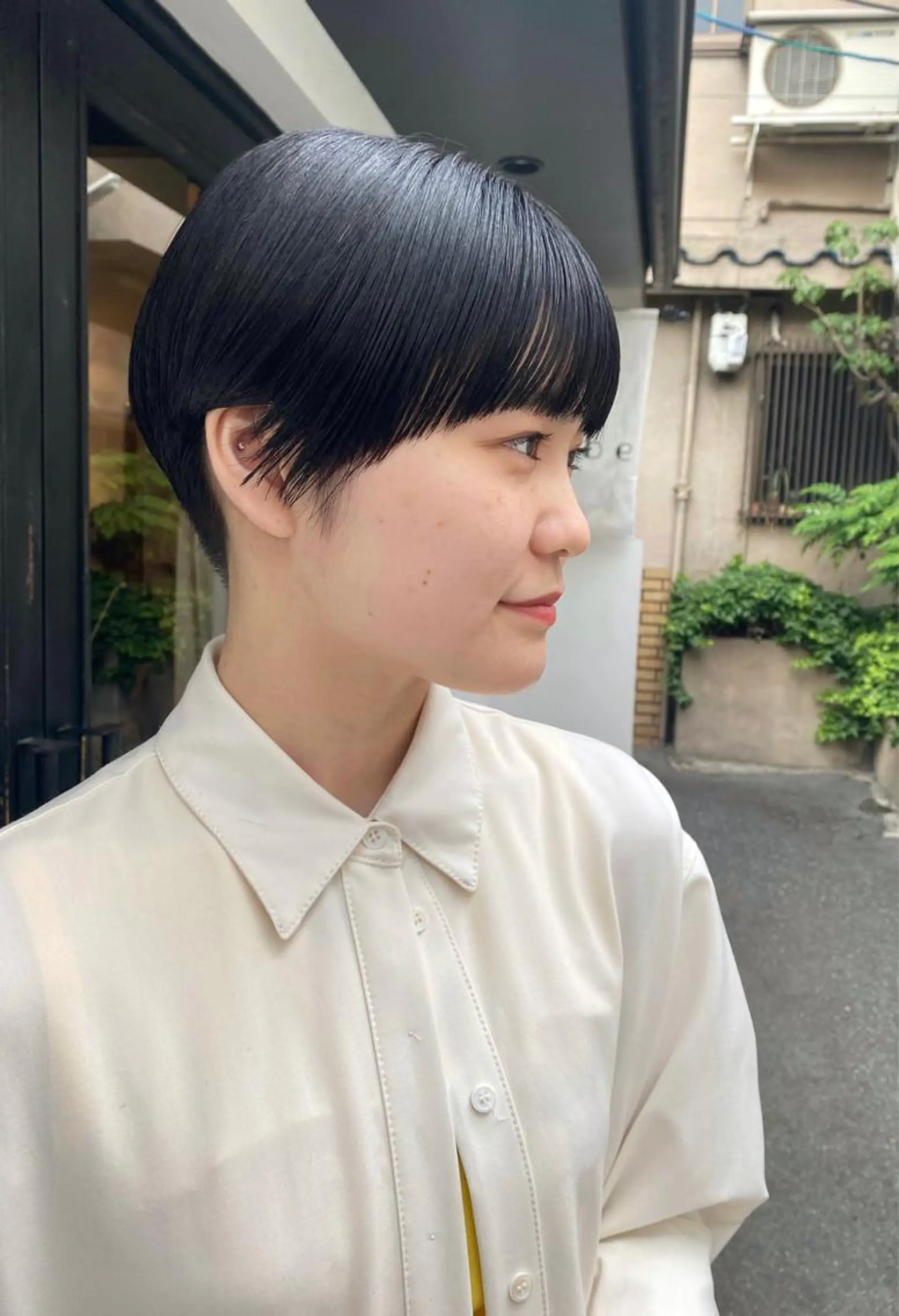 ショート カラー 黒髪 ショートヘア tonari 梅田、中崎町のヘアスタイル