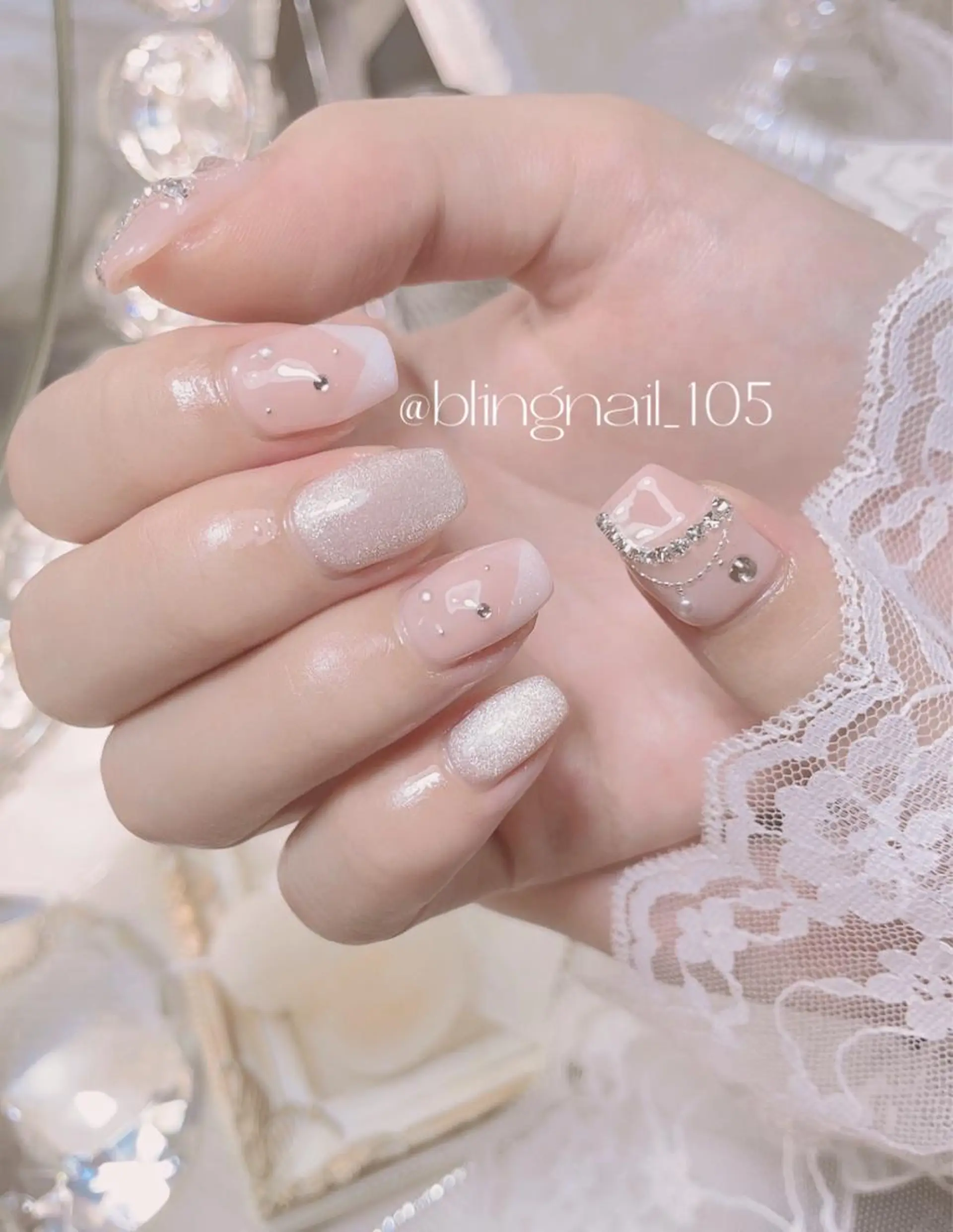 ネイル 23時まで❤︎韓国、 ワンホンネイルのネイルデザイン