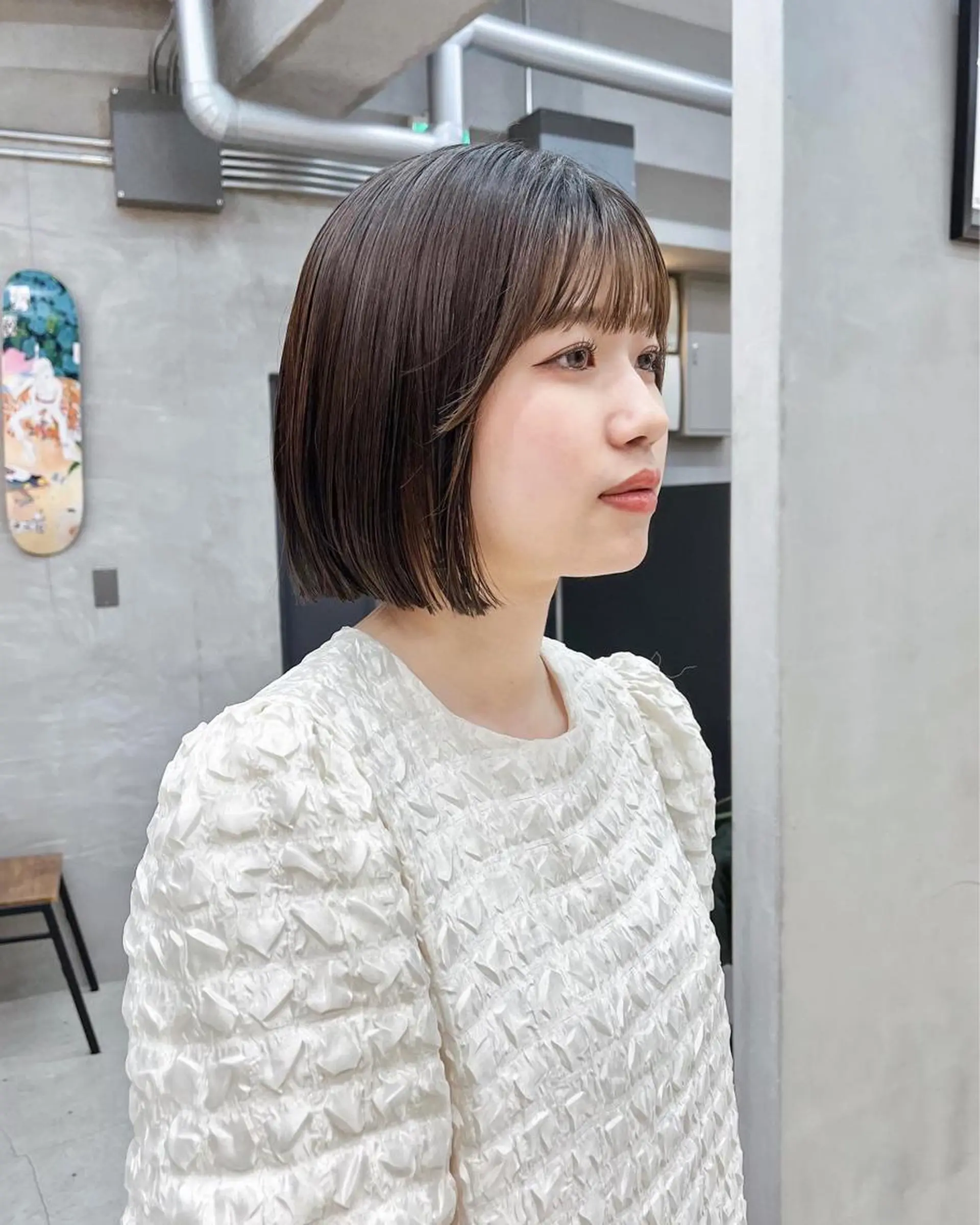 ショート カラー 切りっぱなしボブ ボブ 村田 春歌のヘアスタイル