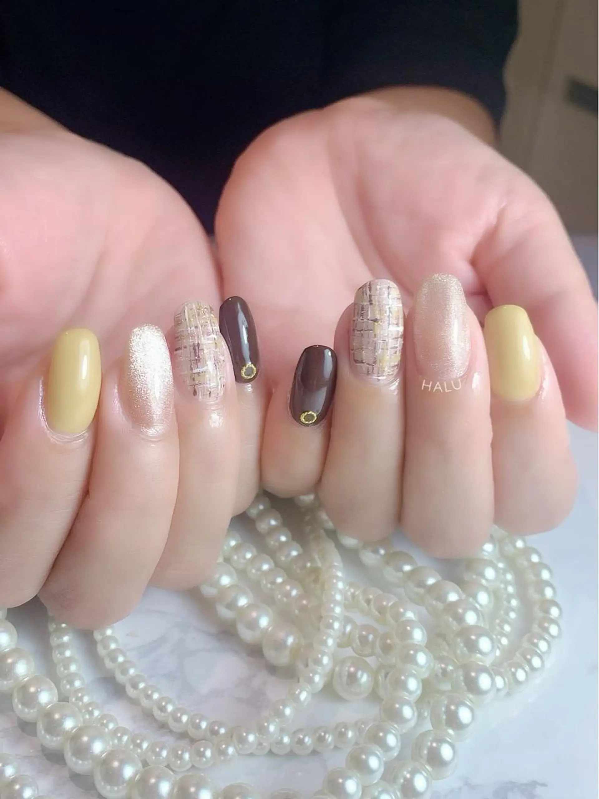 ネイル ブラウン HALU ハルのネイルデザイン