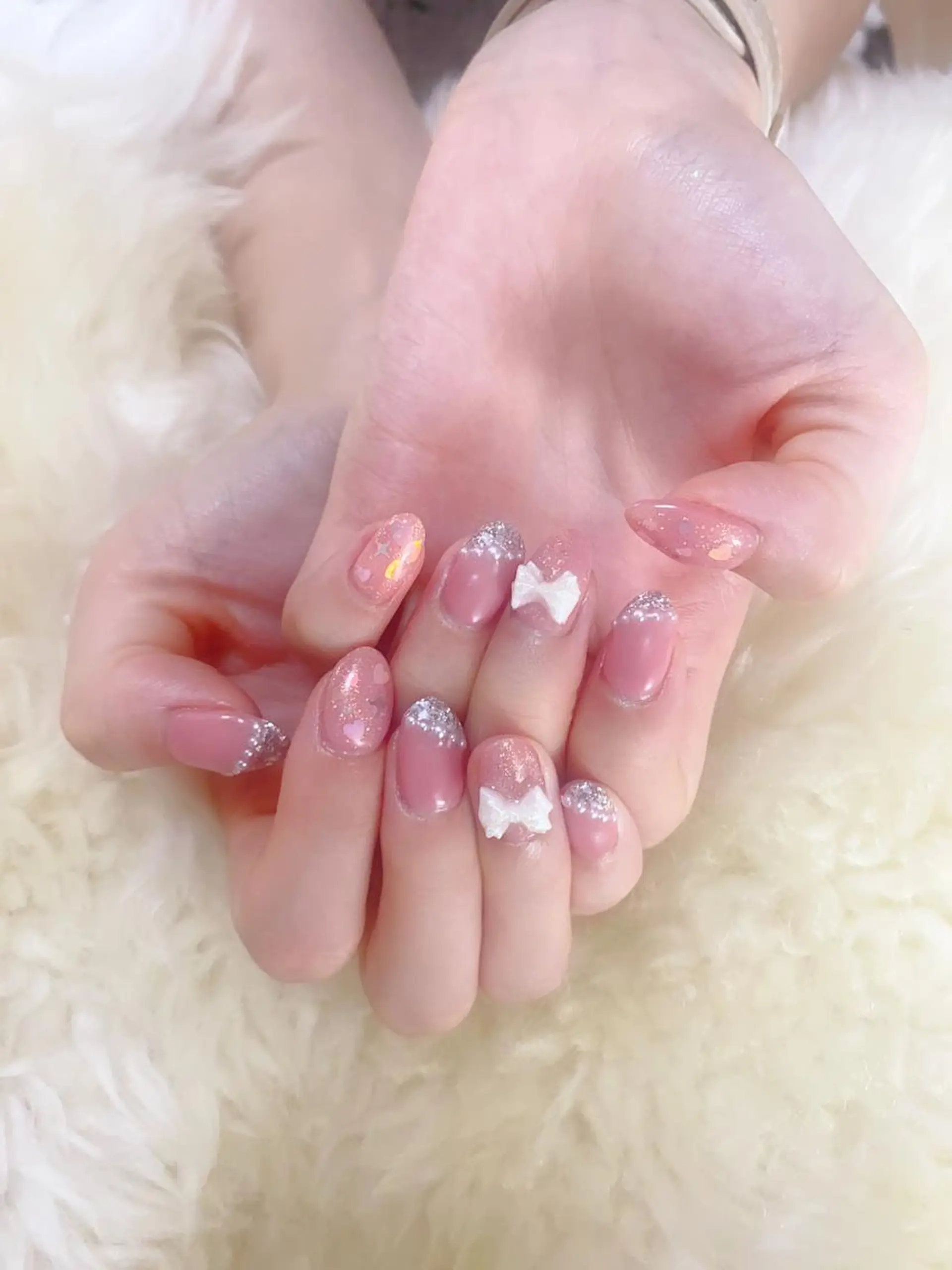 ミディアム ハンドネイル ハンドケア 💜MIYA nail川崎店のネイルデザイン
