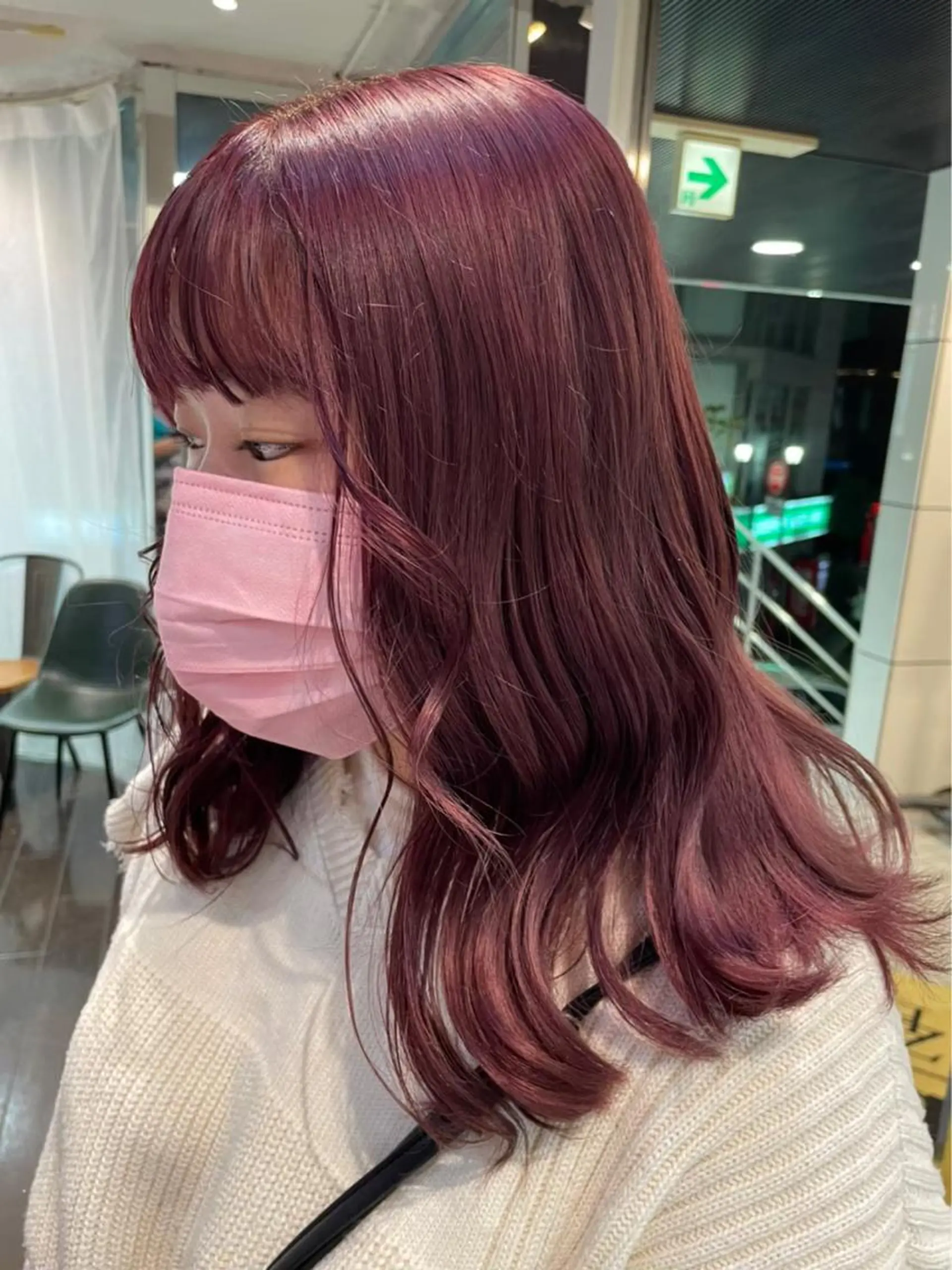 セミロング カラー ブリーチ ケアブリーチ カシス 透明感カラー デザインカラー メンズ特化/マツエク AYAKA🌙のヘアスタイル