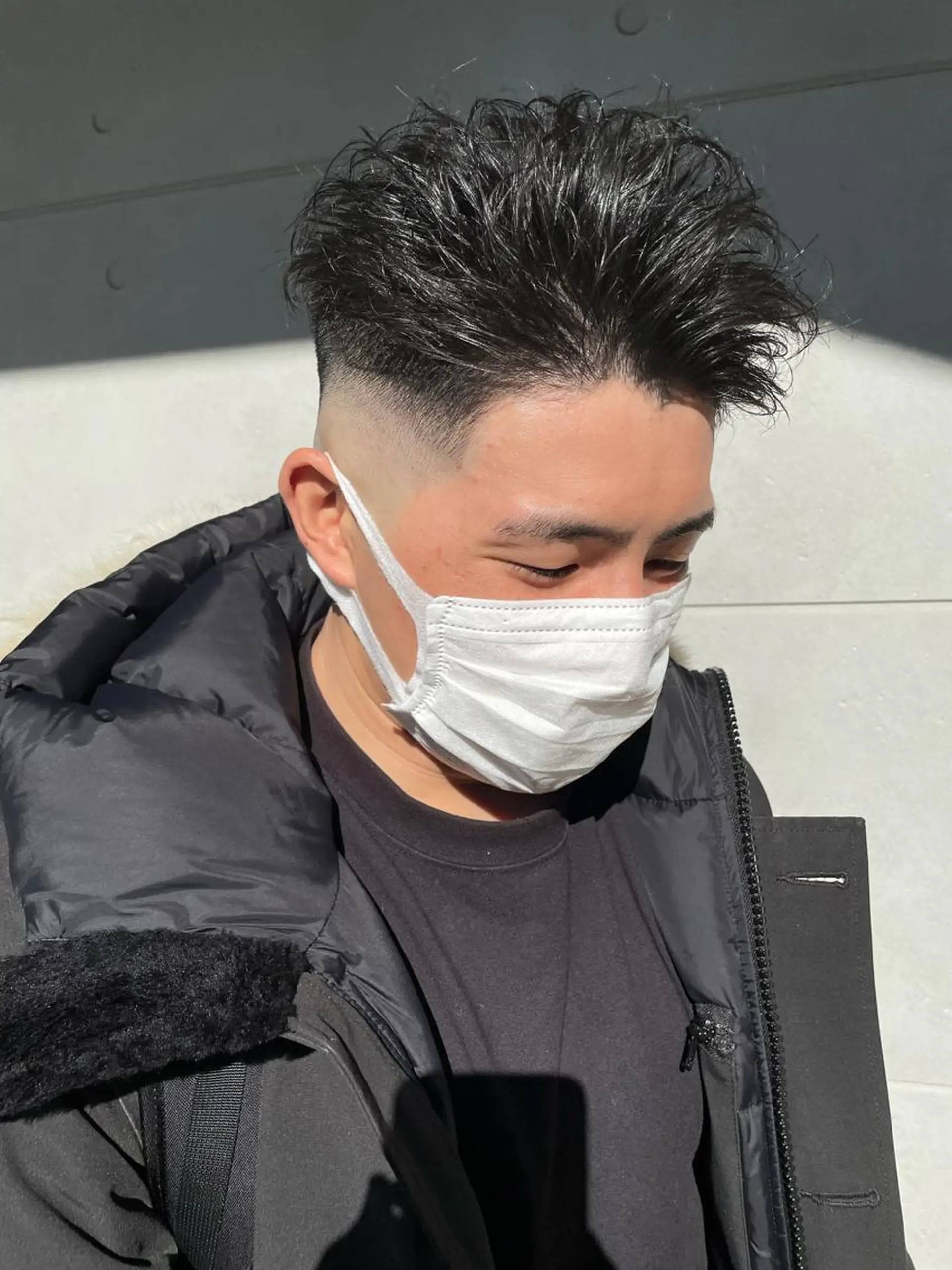 ショート パーマ メンズ フェードカット メンズパーマ スキンフェード スパイラルパーマ カット パーマ トリートメント メンズヘア特化 崎田 成人のヘアスタイル