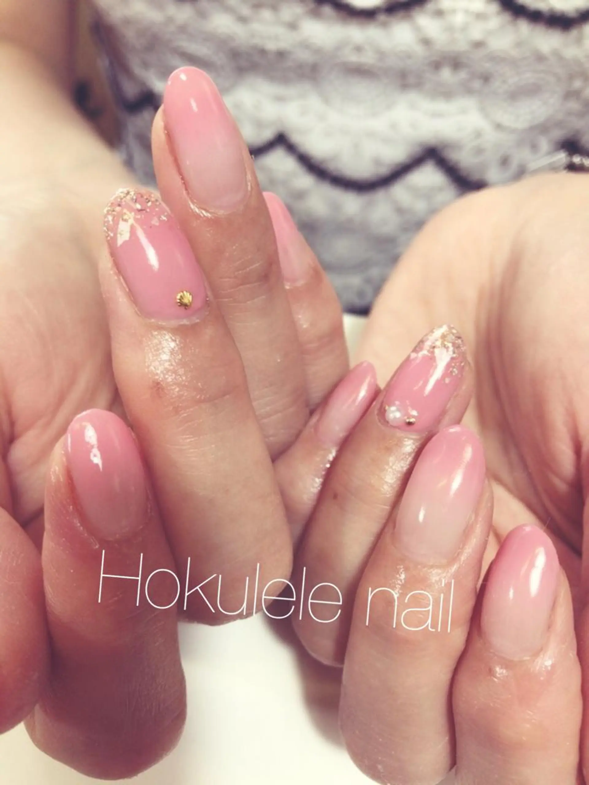 ネイル アートネイル ピンク MIHO ☆のネイルデザイン