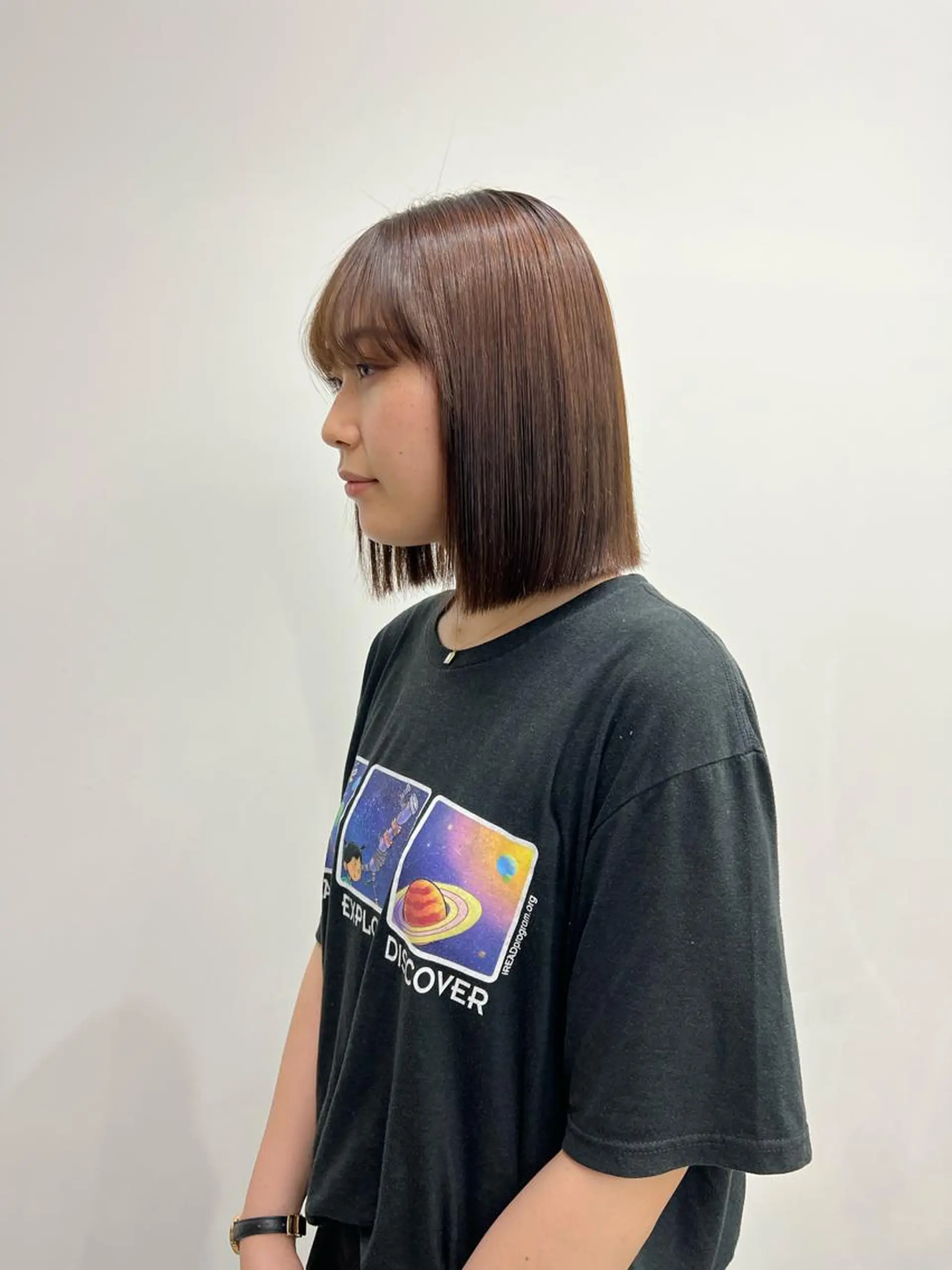 ミディアム 舟橋耀/ブリーチカラ ー/レイヤーカットのヘアスタイル