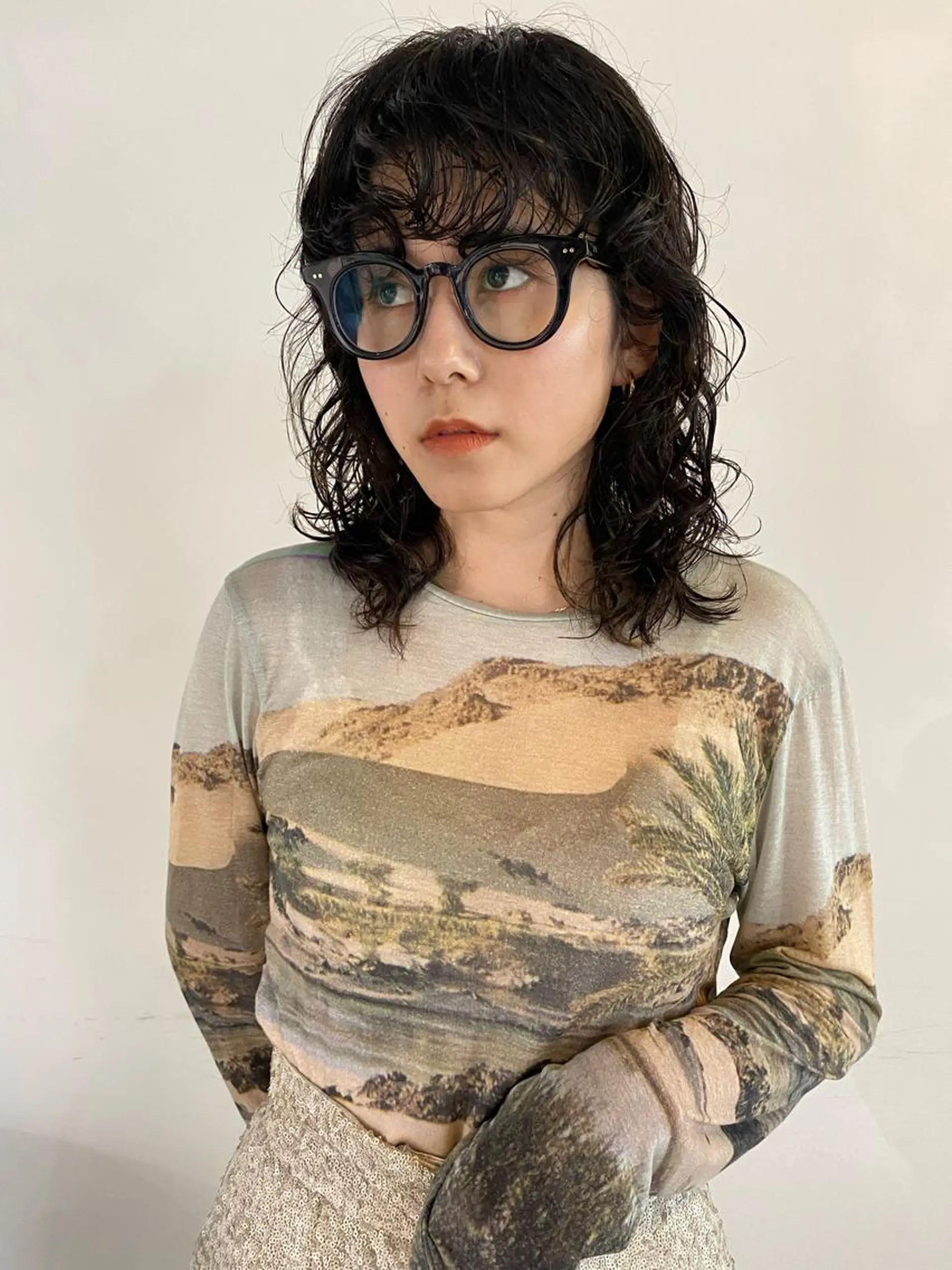 ミディアム カラー パーマ ヘアアレンジ メンズ キッズ ネイル マツエク・マツパ ミディアムパーマ メンズパーマ パーマスタイル🔅 sayacaのヘアスタイル