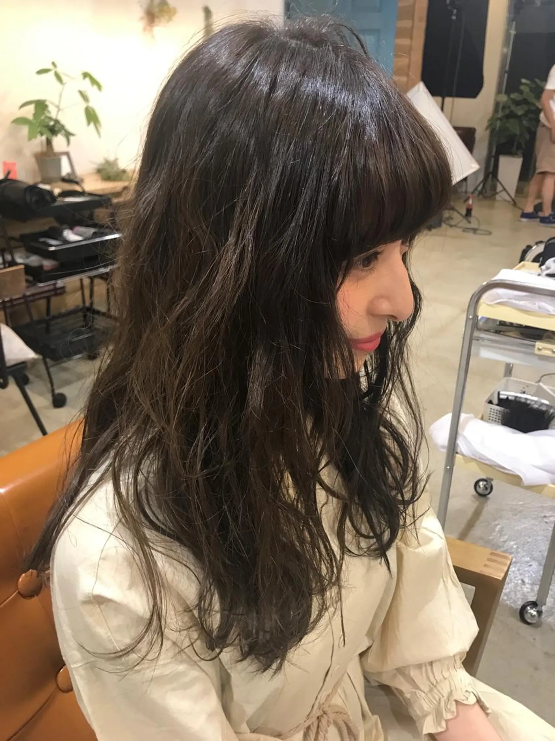 ロング 暖色カラー🍊 ボブ🌿顔周りcutのヘアスタイル