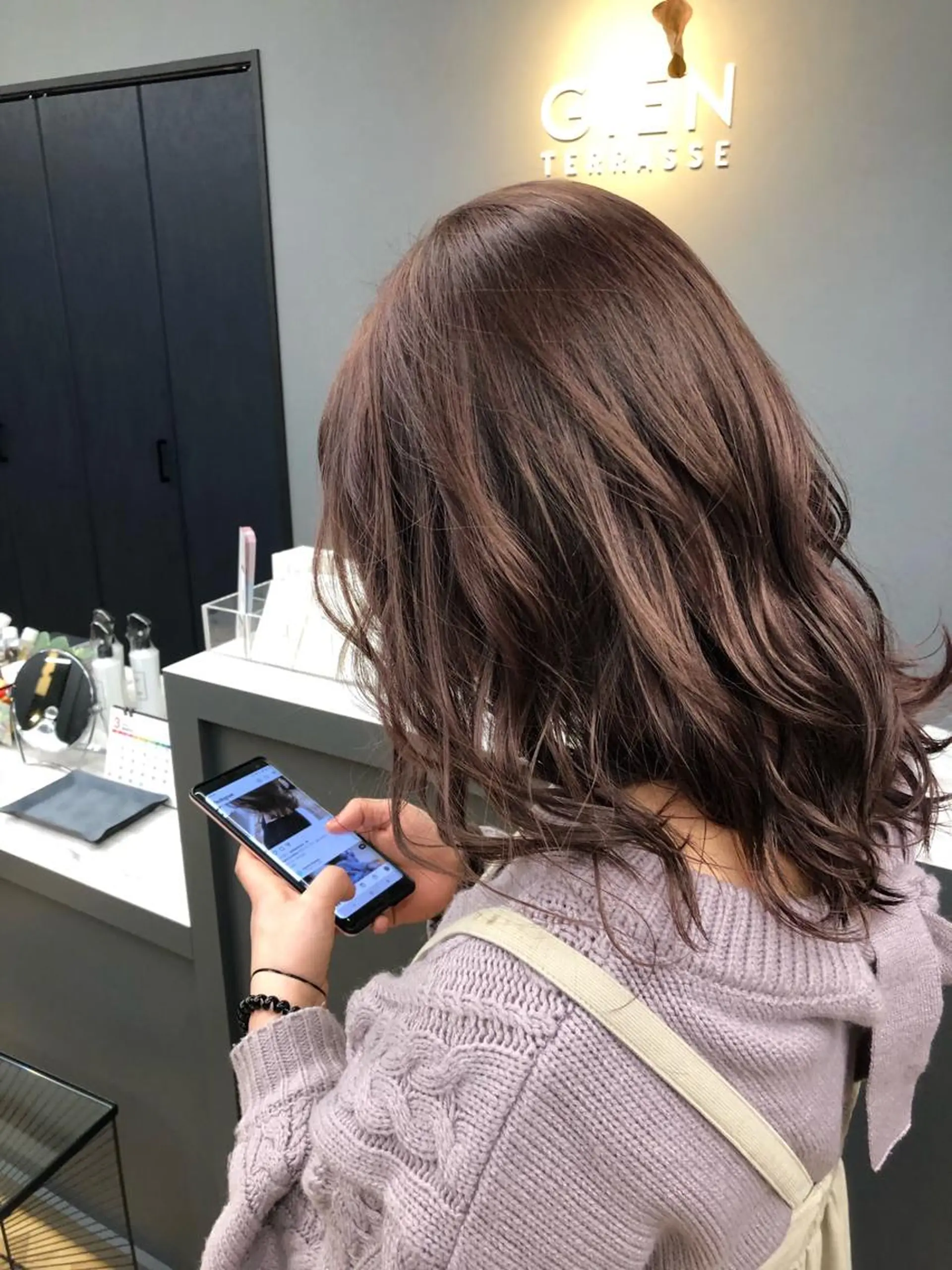 ミディアム カラー ラベンダーカラー ラベンダーピンク ピンクカラー GIEN 末吉 海斗のヘアスタイル