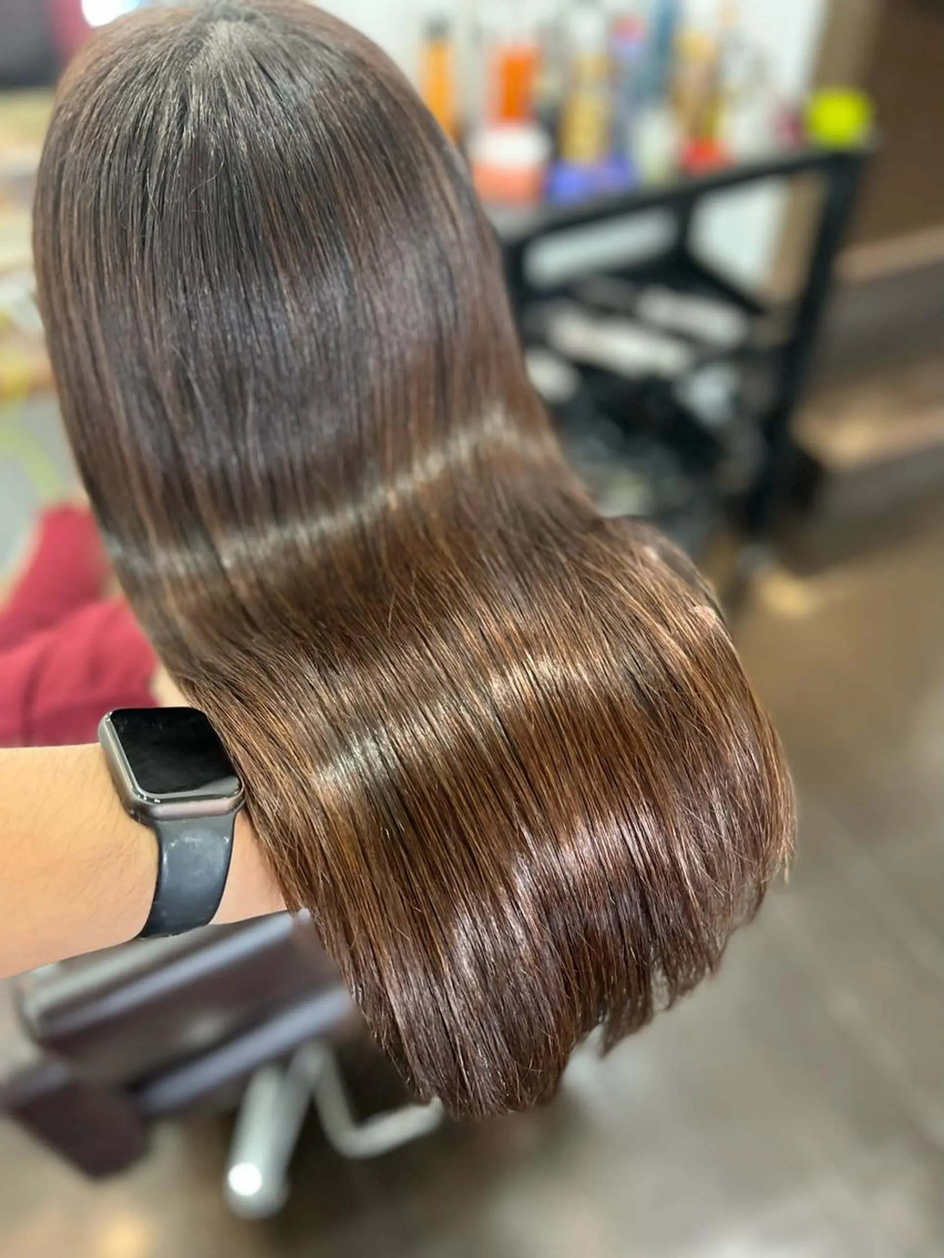 セミロング トリートメント ブリーチ毛に縮毛矯正 ✨カラー✨山田 正幸のヘアスタイル