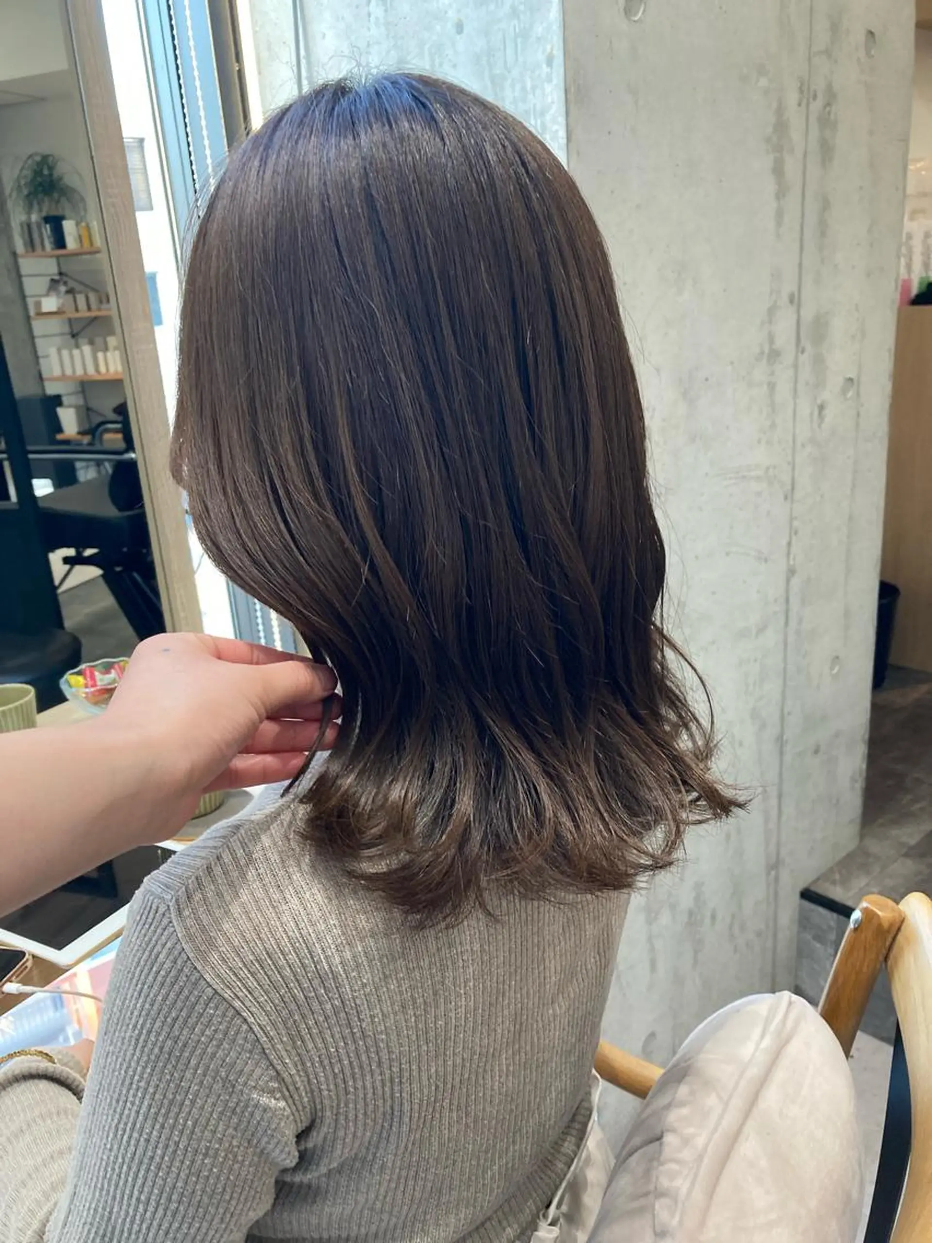 ミディアム ✨色持ちの良い艶 カラー✨蟹江真世のヘアスタイル