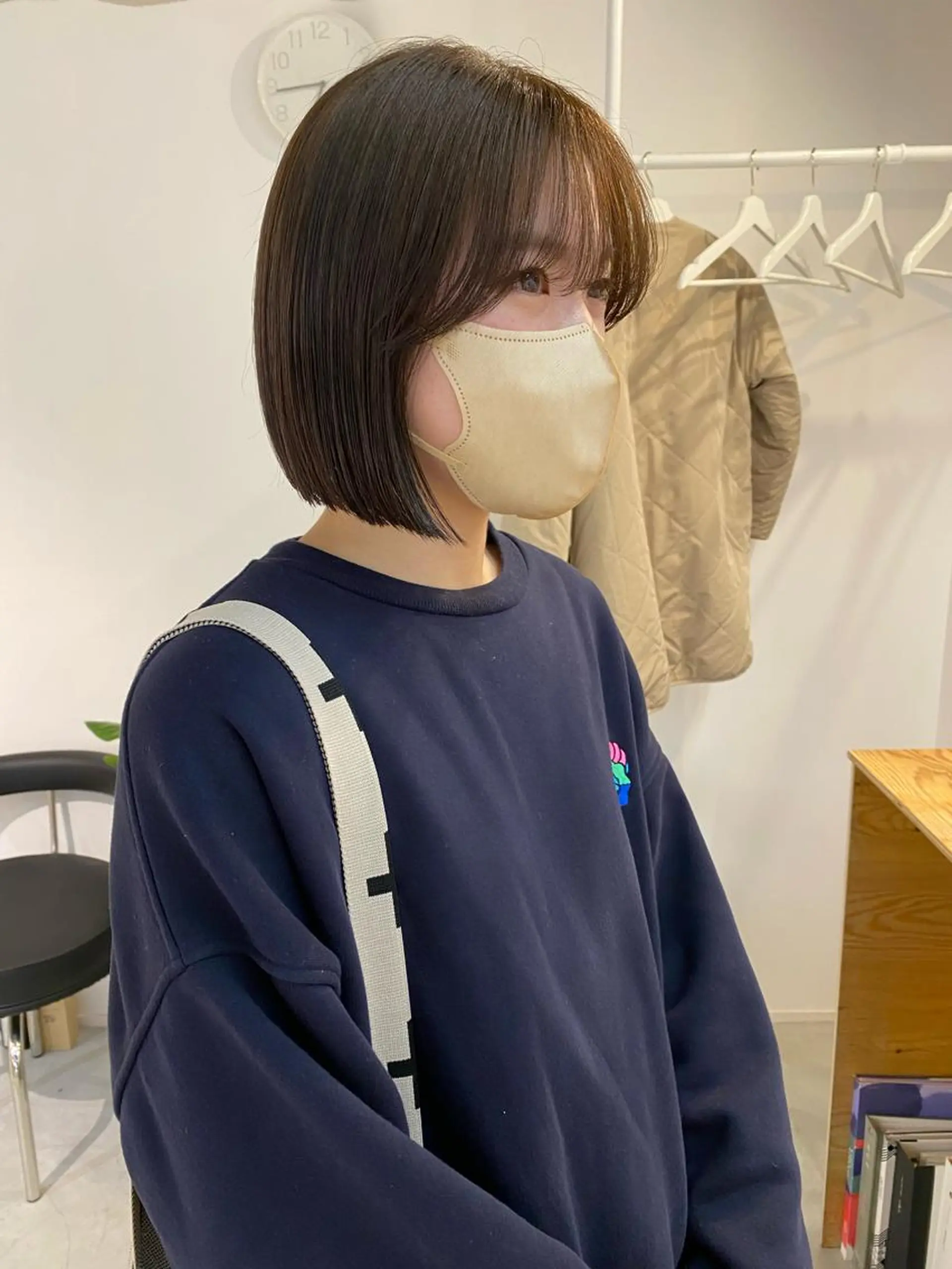 ショート カラー ボブ うざバング カット ヘアカラー トリートメント fit stand /HIIRAGIのヘアスタイル