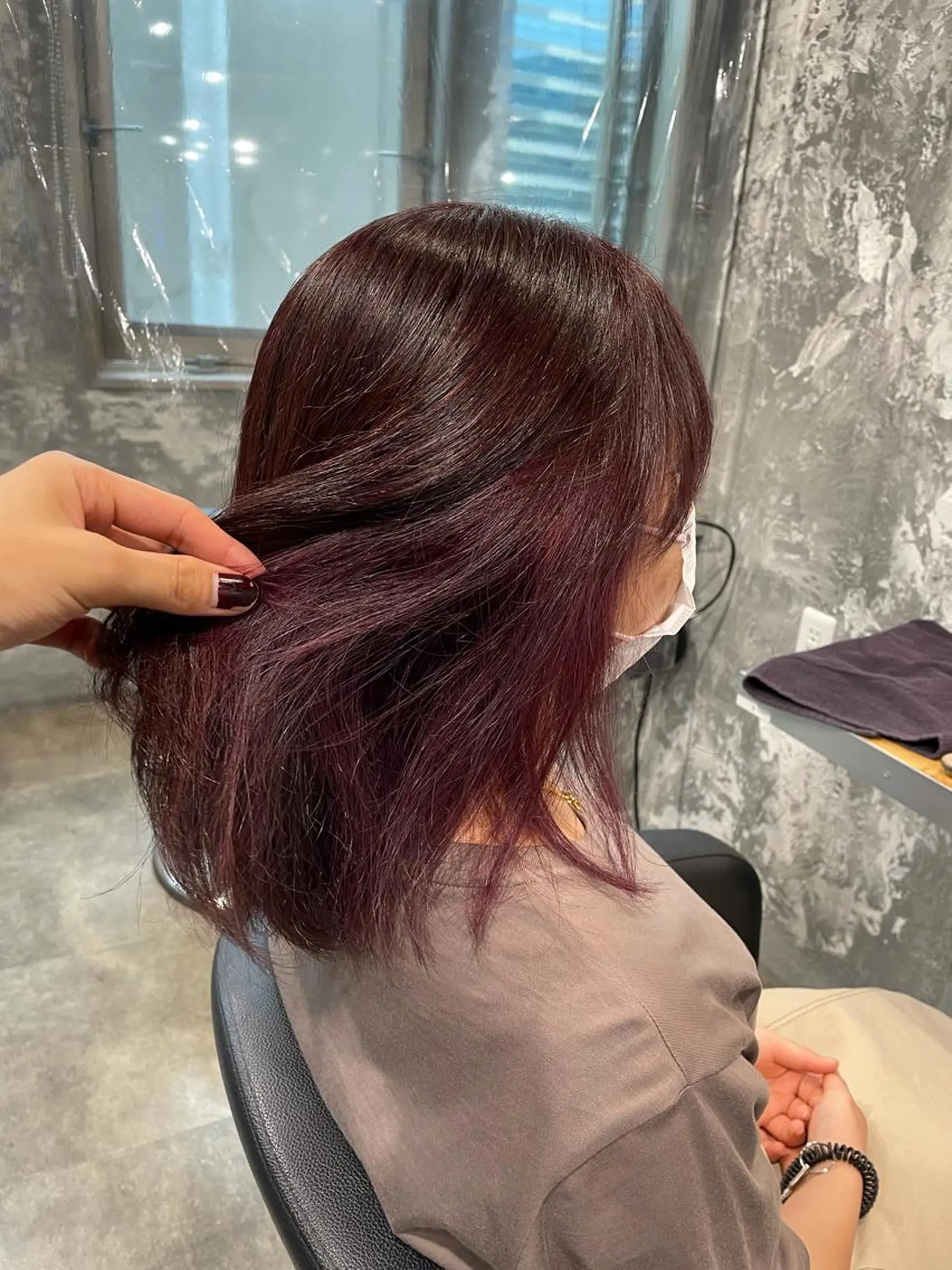 セミロング カラー ラベンダーカラー ピンクカラー ピンクラベンダー カット ヘアカラー トリートメント ヘッドスパ ヘアセット ベージュカラー💖 やすひろのヘアスタイル