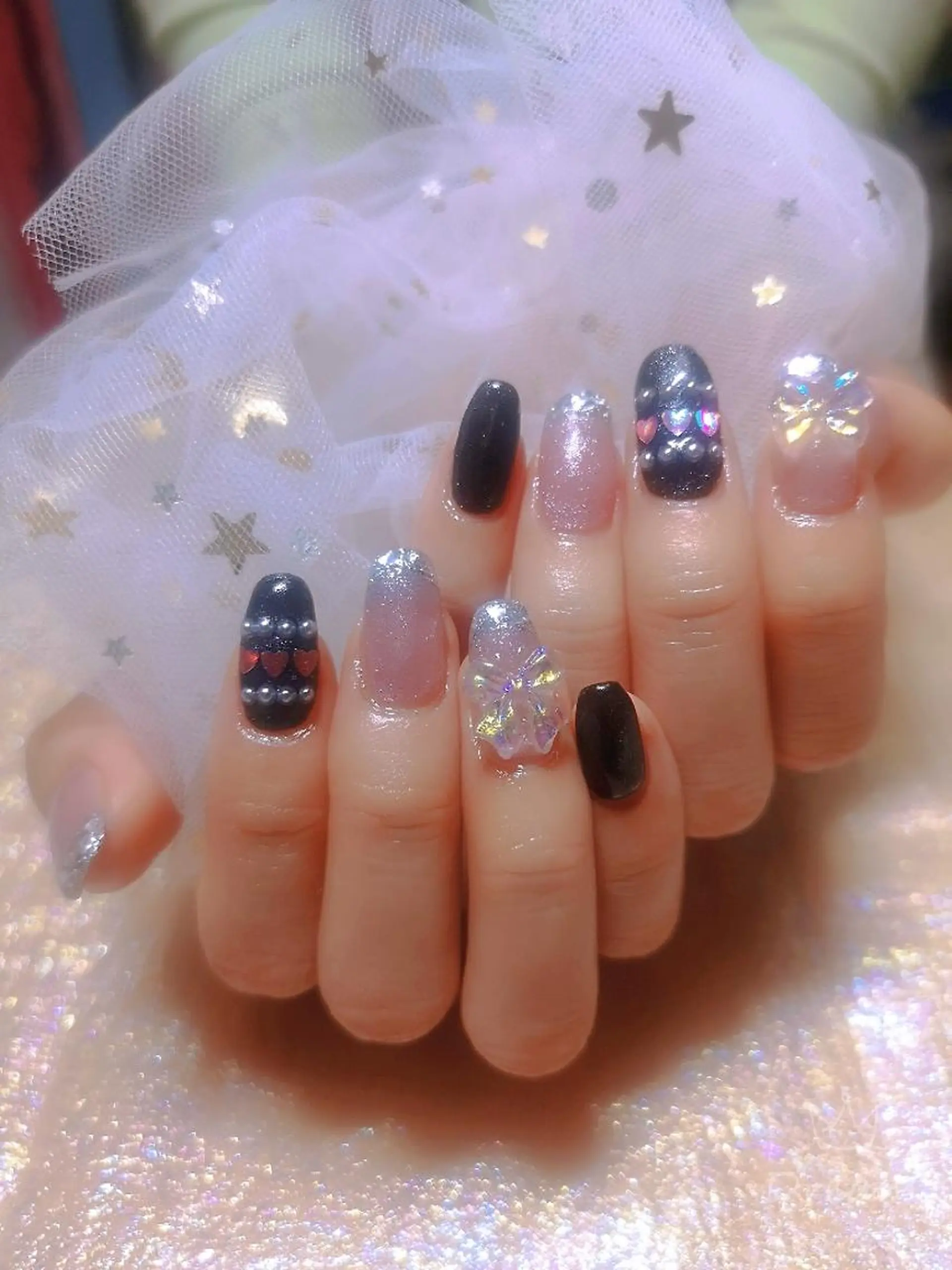 ネイル ハンドネイル ネイリストゆか💅 長さだし、深爪矯正のネイルデザイン